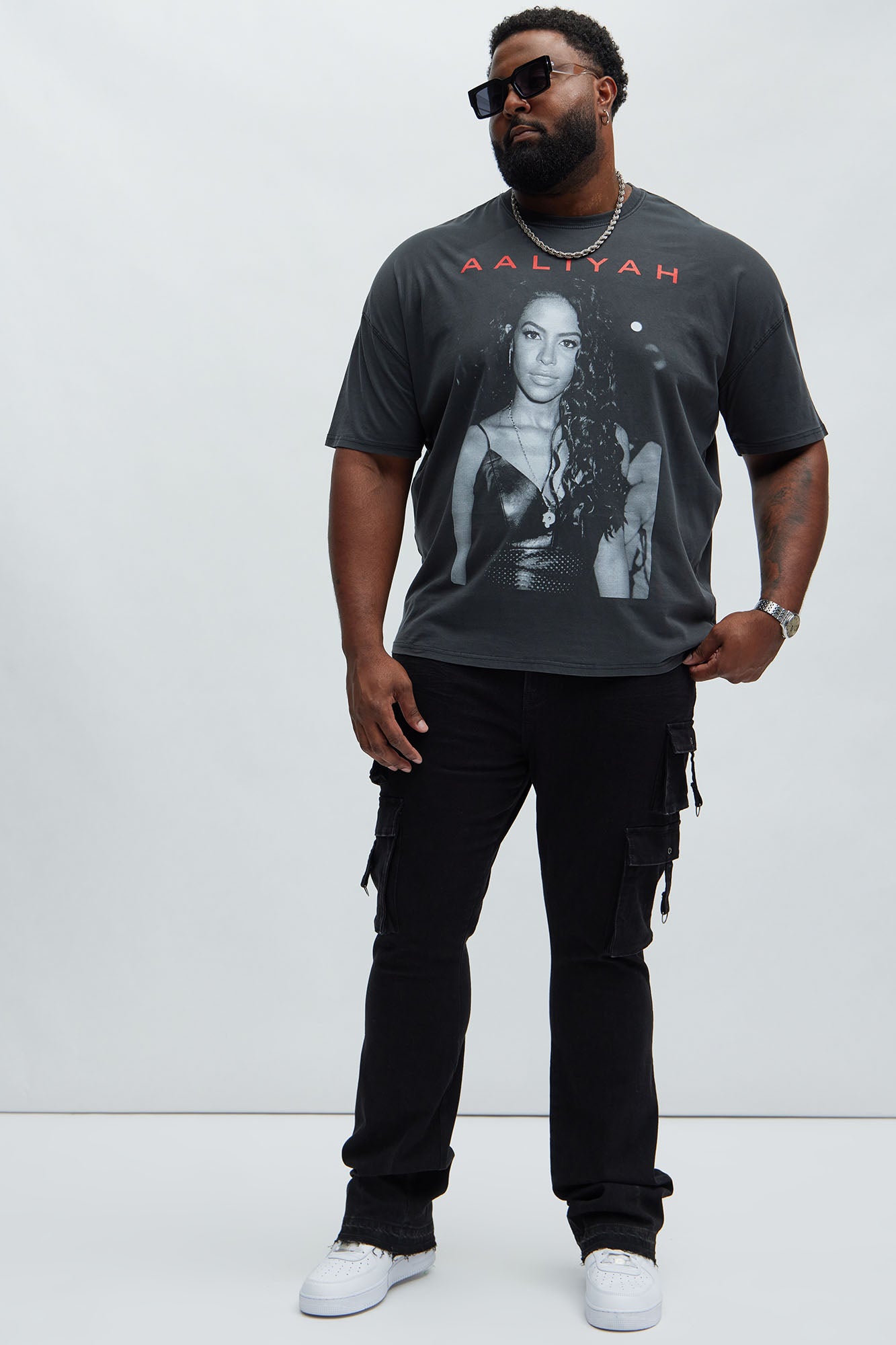 With Me Cargo Stacked Skinny Flare Jeans - Black