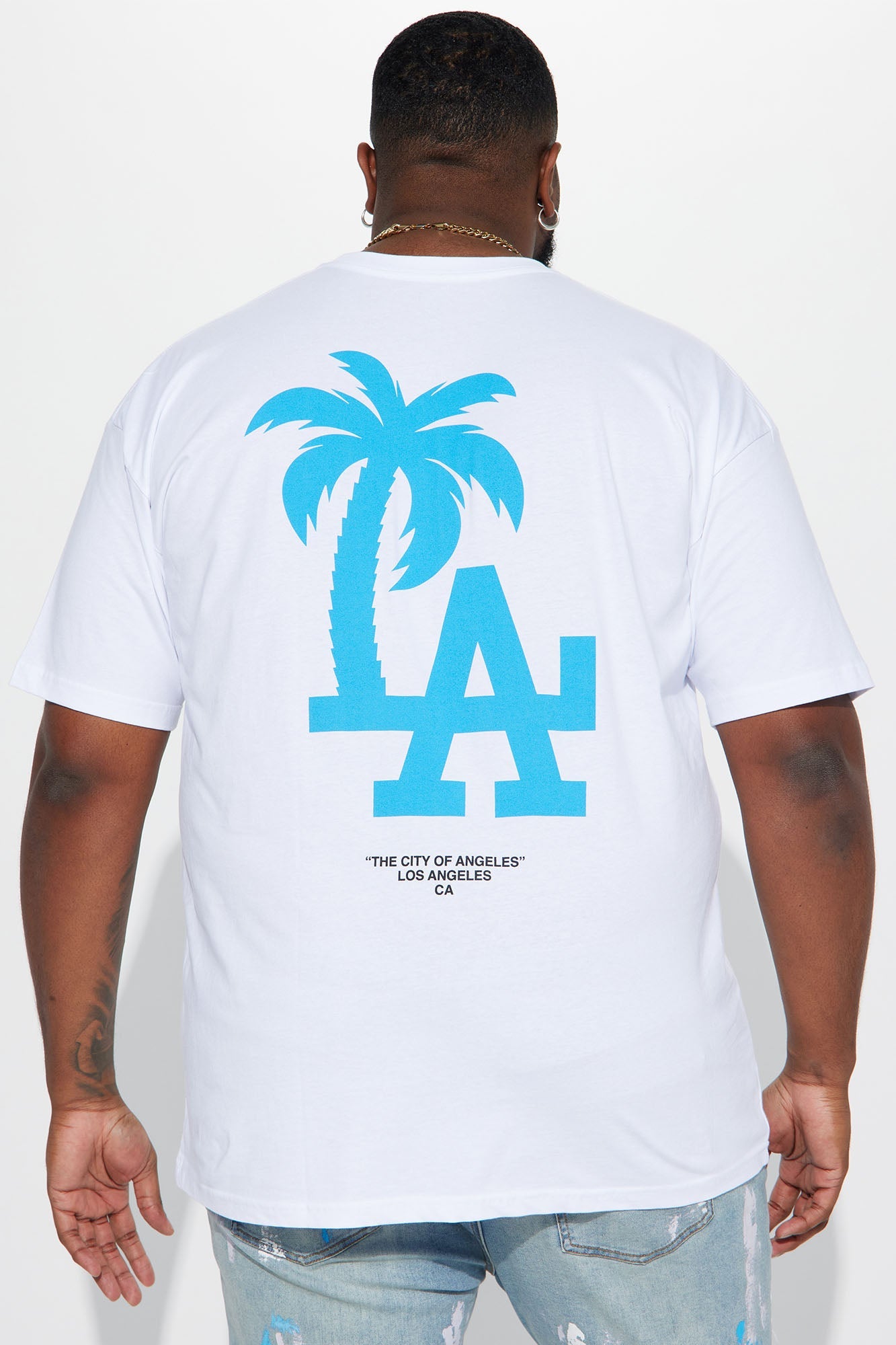 LA Palm Tree Short Sleeve Tee - White