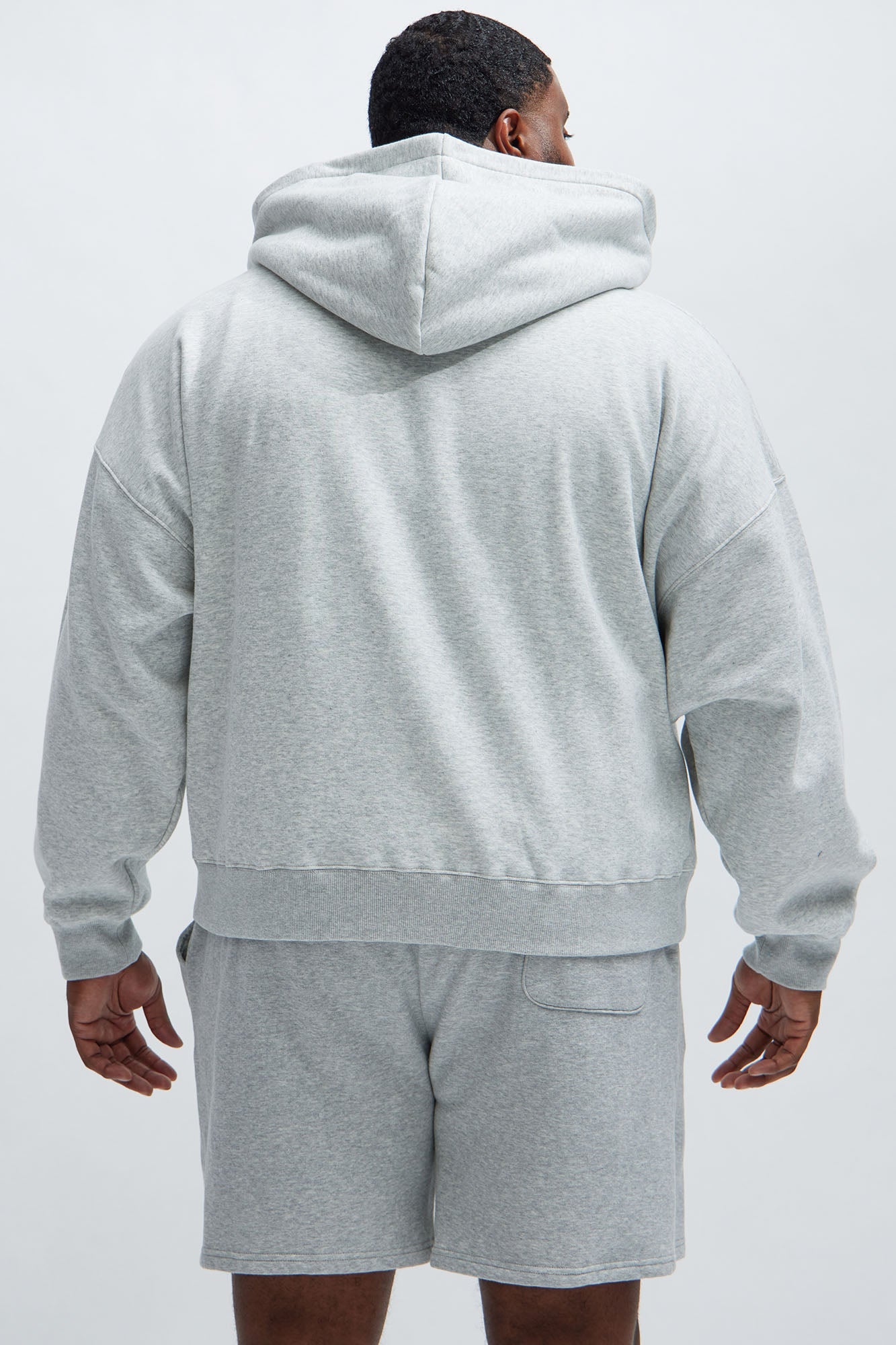 Tyson Oversized Heavyweight Zip Up - Heather Grey