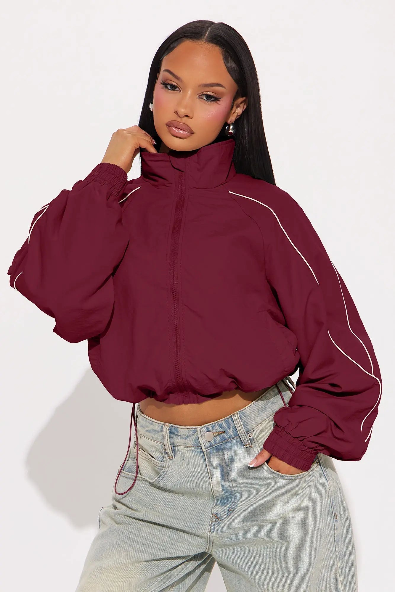 Keep Your Cool Windbreaker - Burgundy