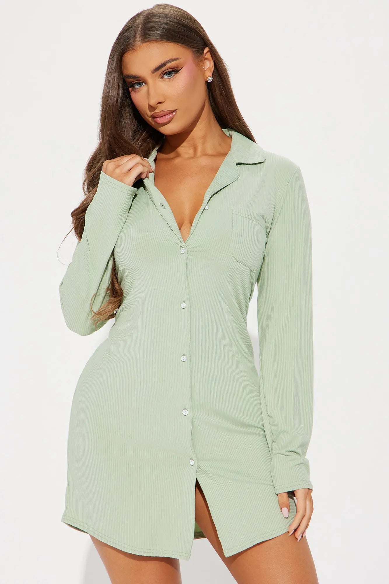 Lounging Around PJ Sleep Shirt - Sage