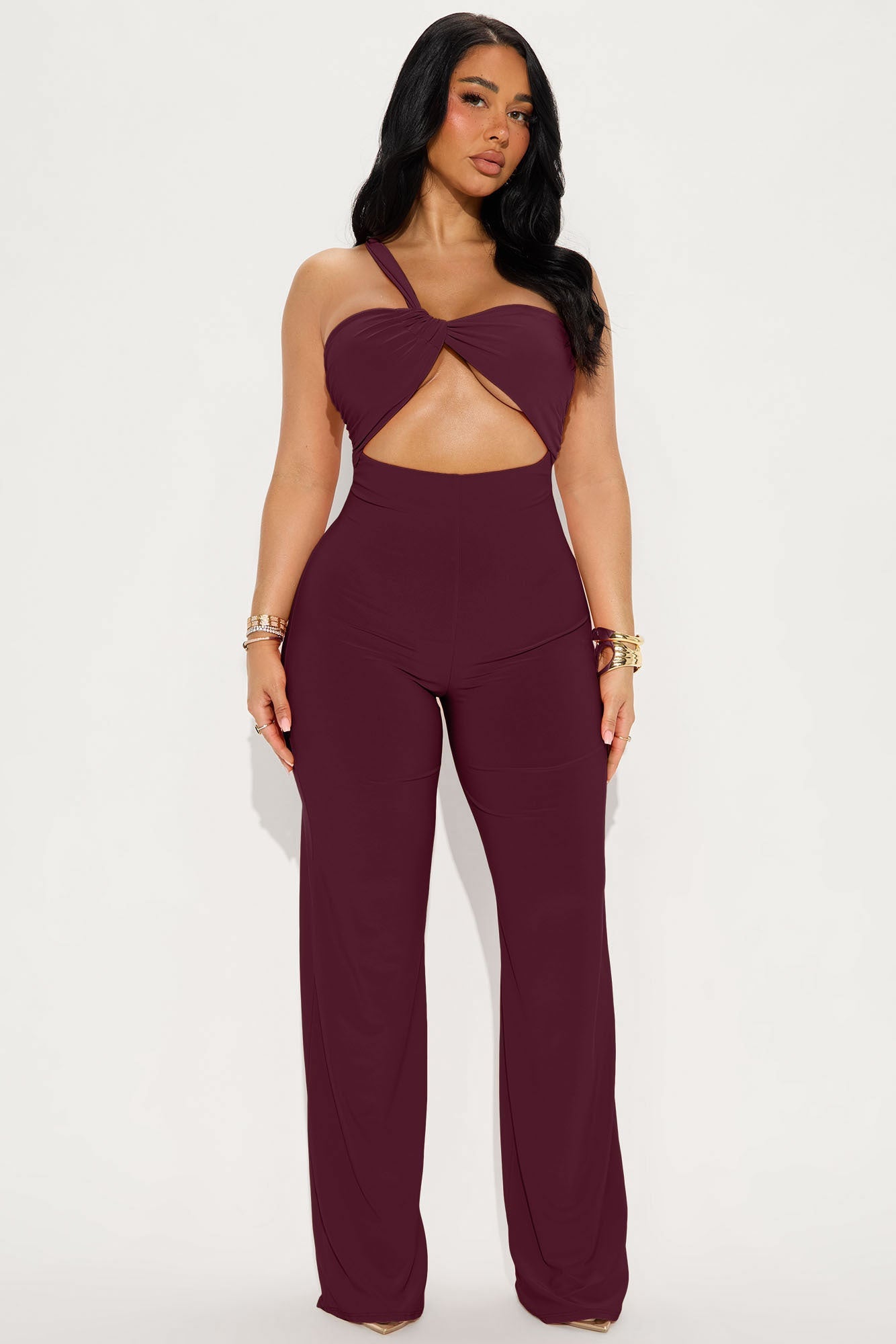 Champagne Season Jumpsuit - Wine