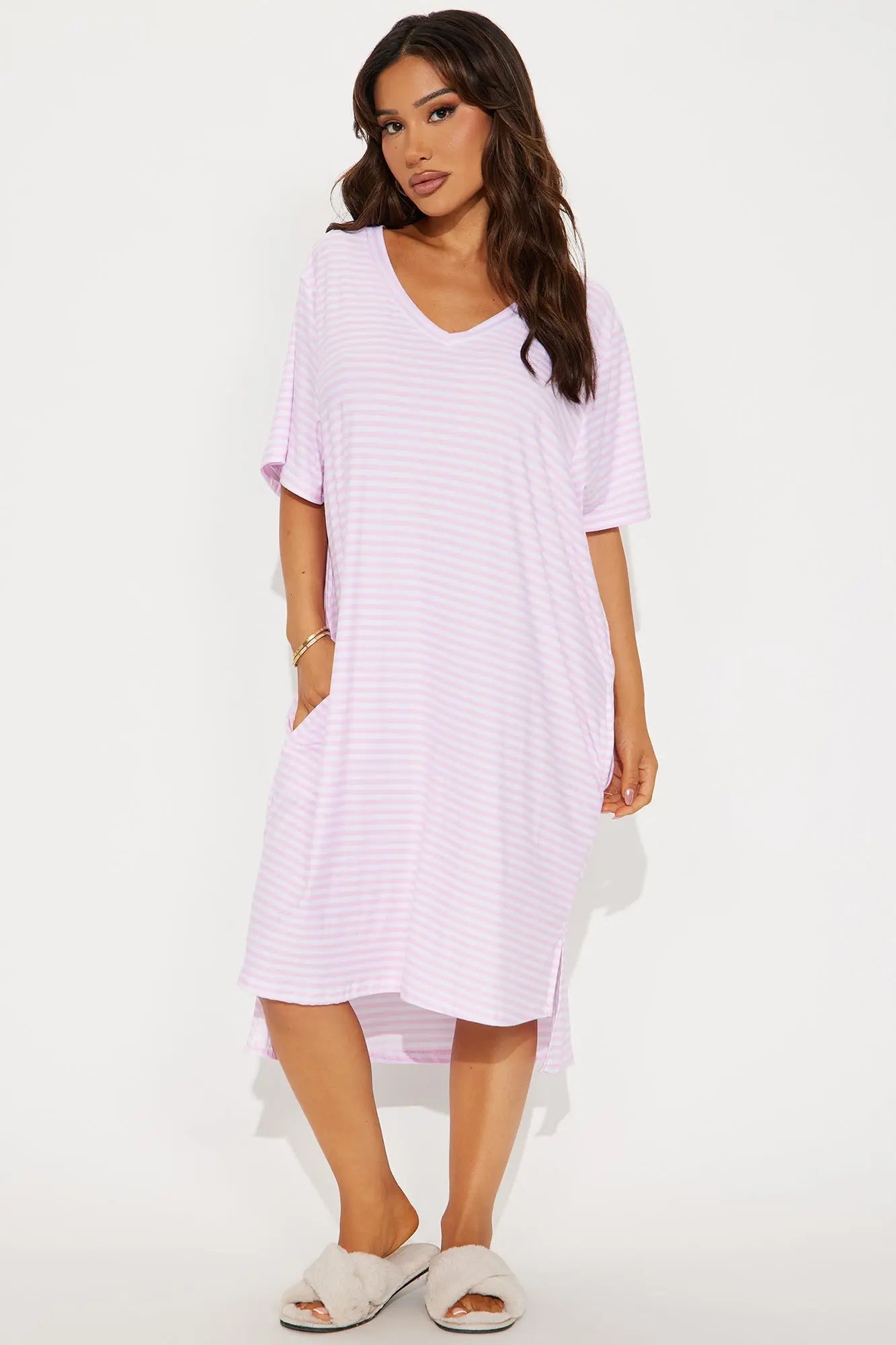 Always Sleepy Maxi PJ Sleep Shirt - White/Pink