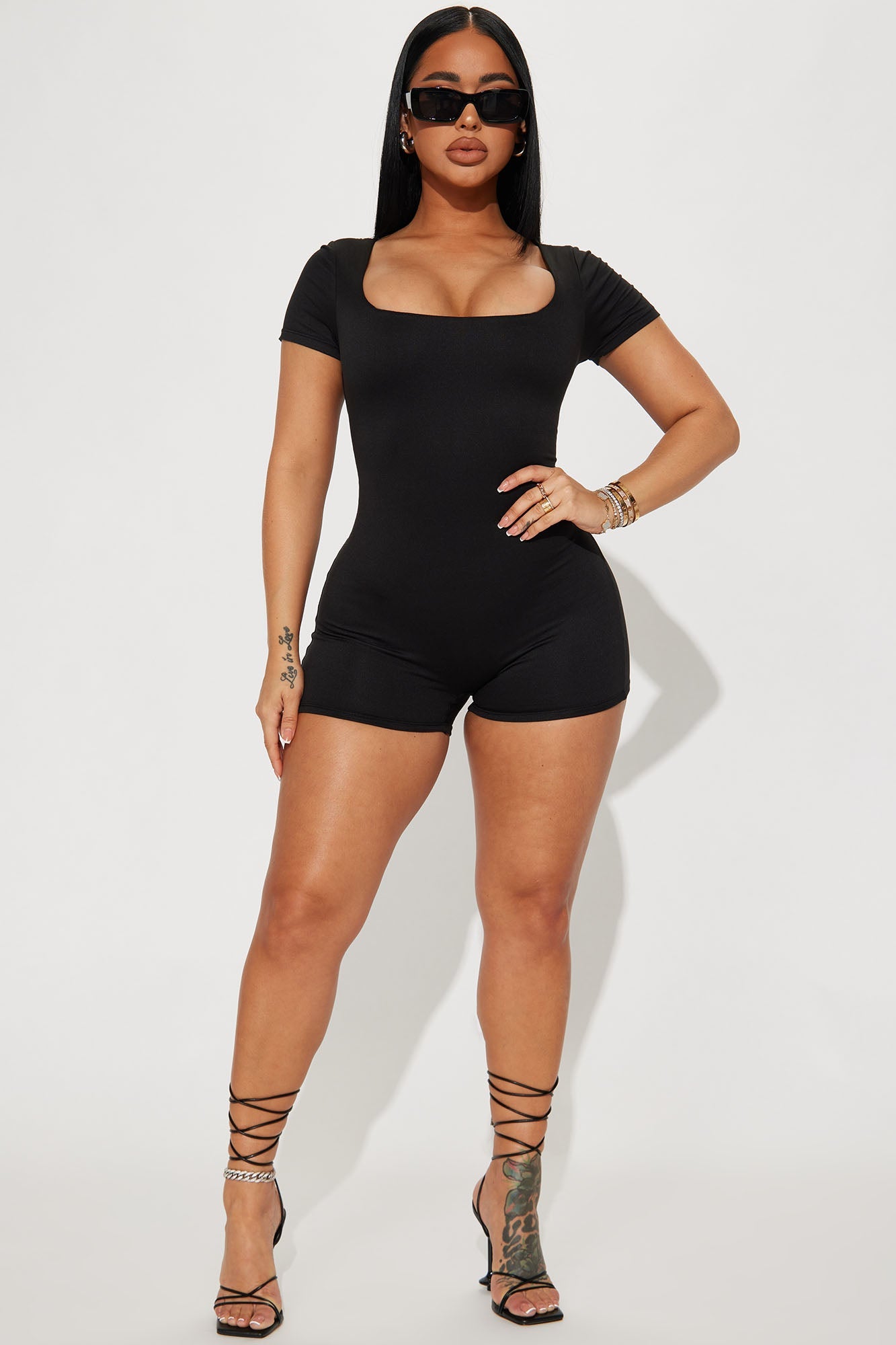 Miranda Double Lined Romper - Black
