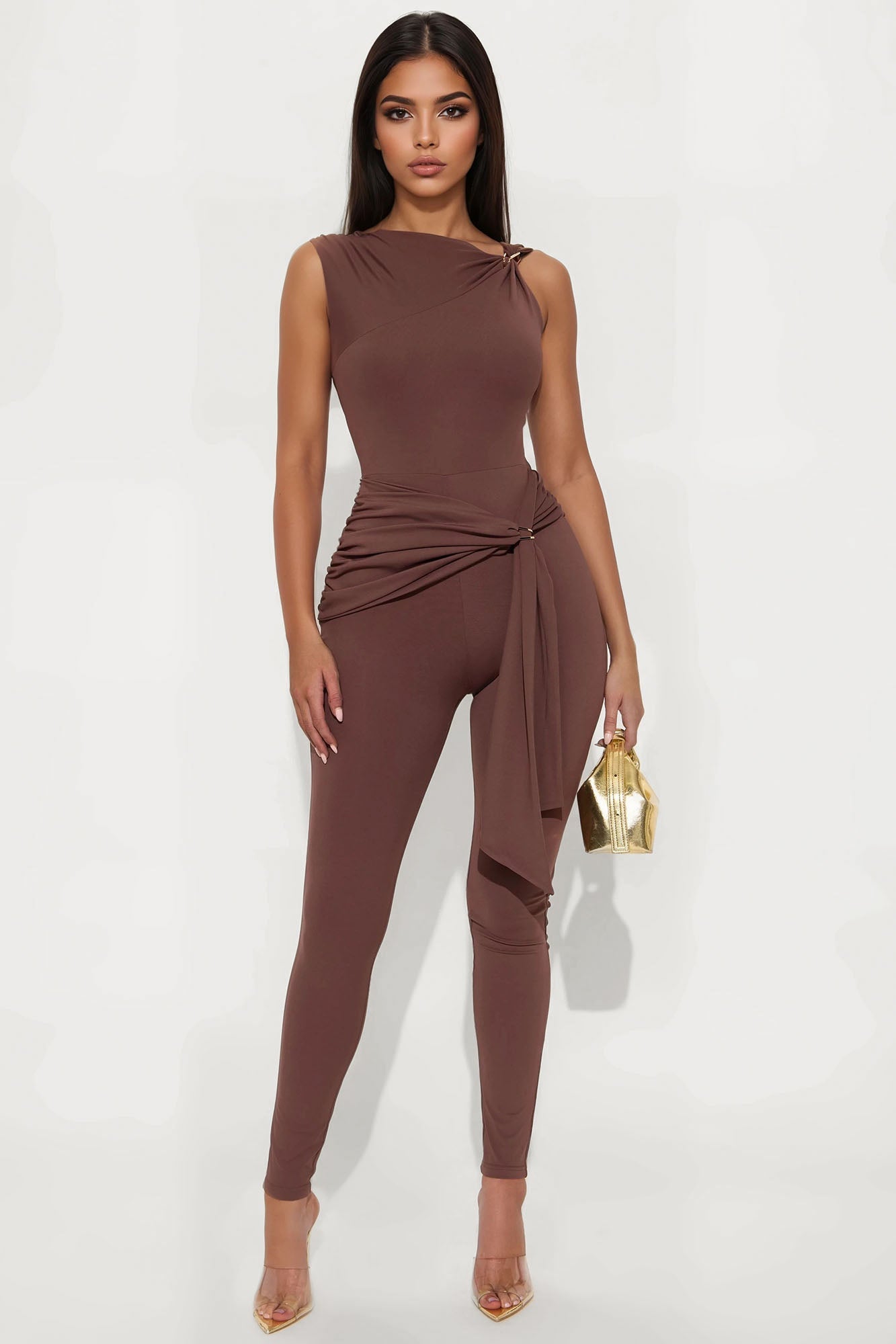 Moonlight Kiss Jumpsuit - Brown
