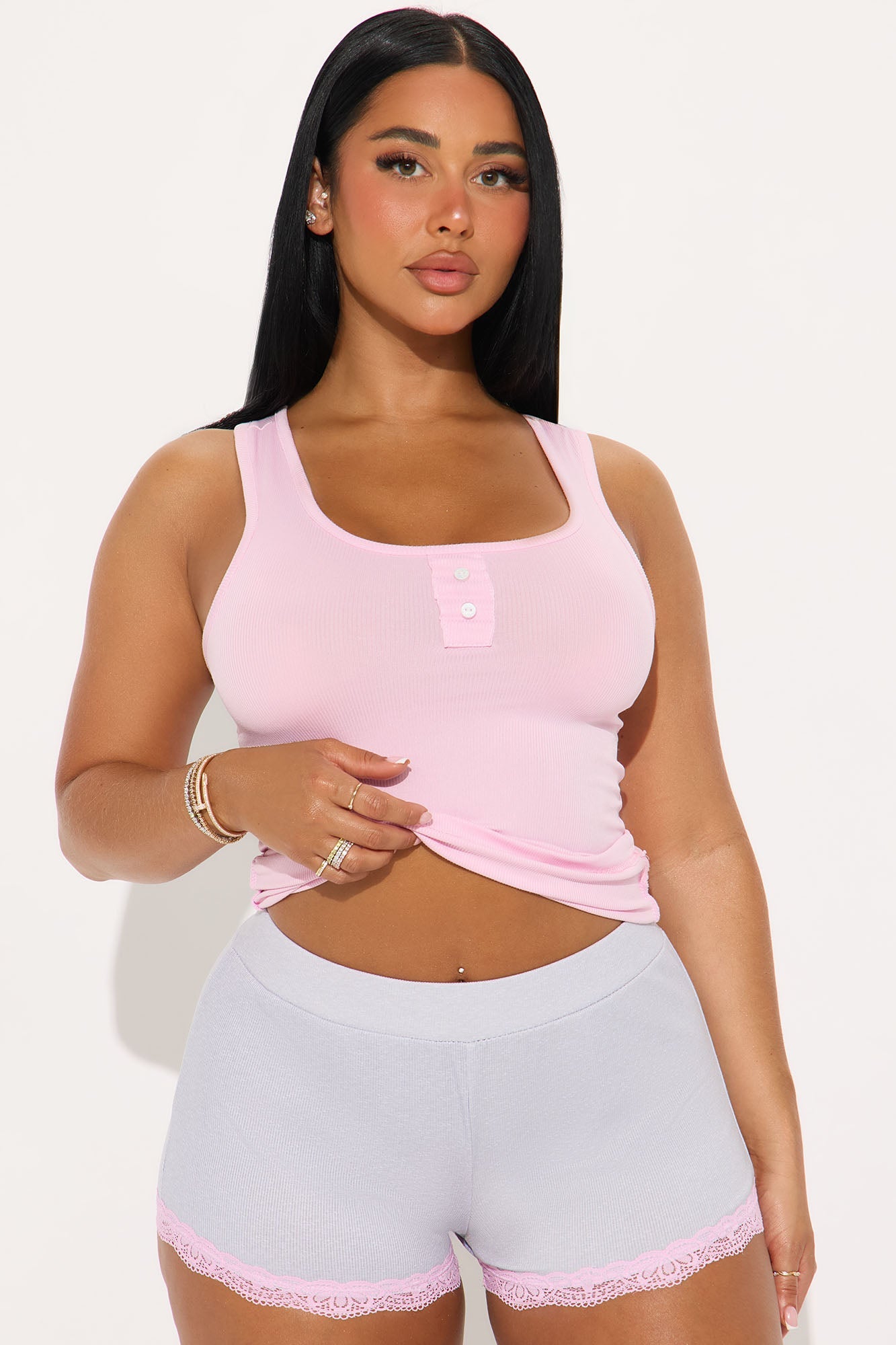 Always Sleepy Ribbed PJ Short Set - Pink