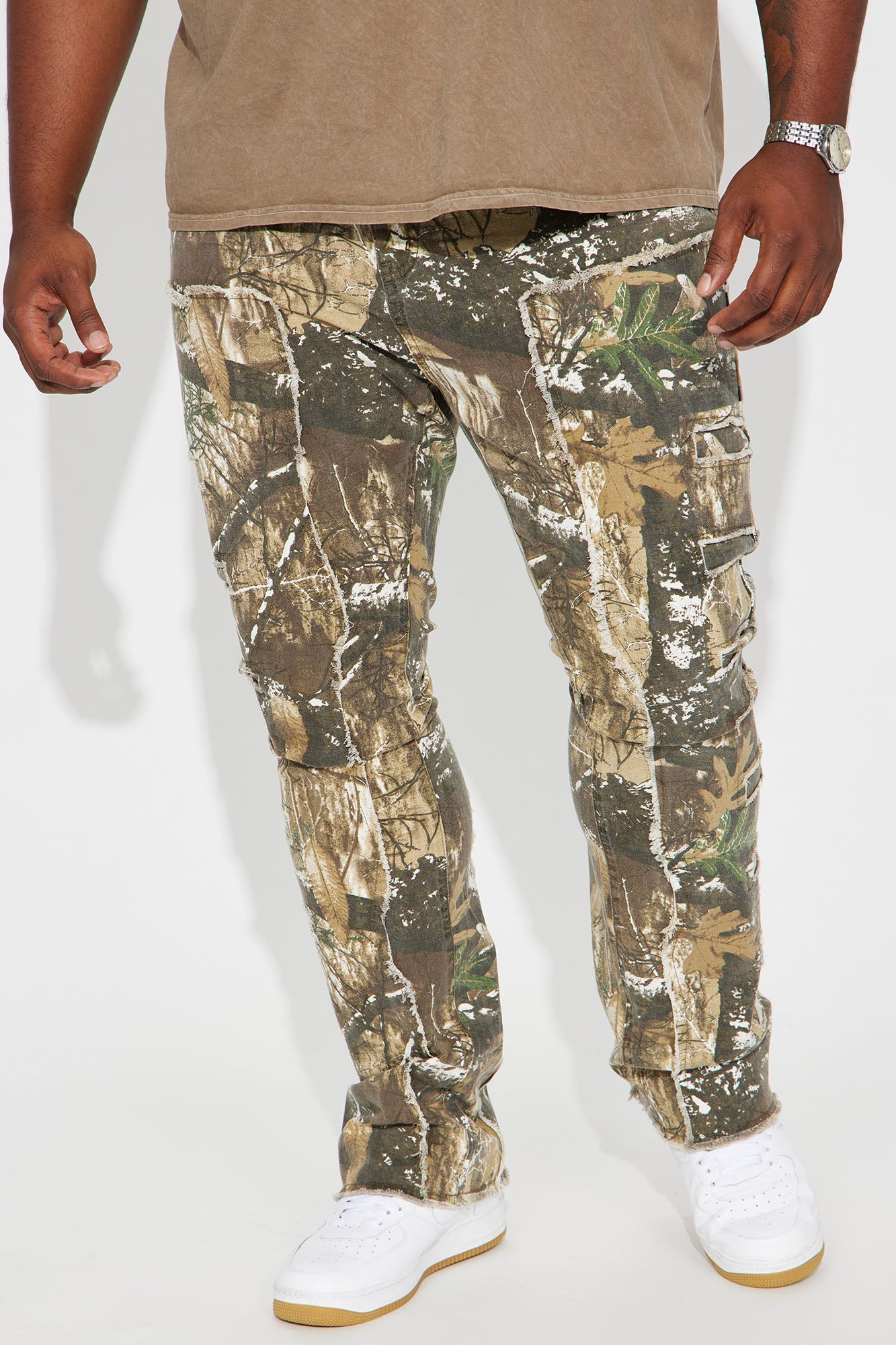 In Action Camo Stacked Skinny Flare Jeans - Camouflage