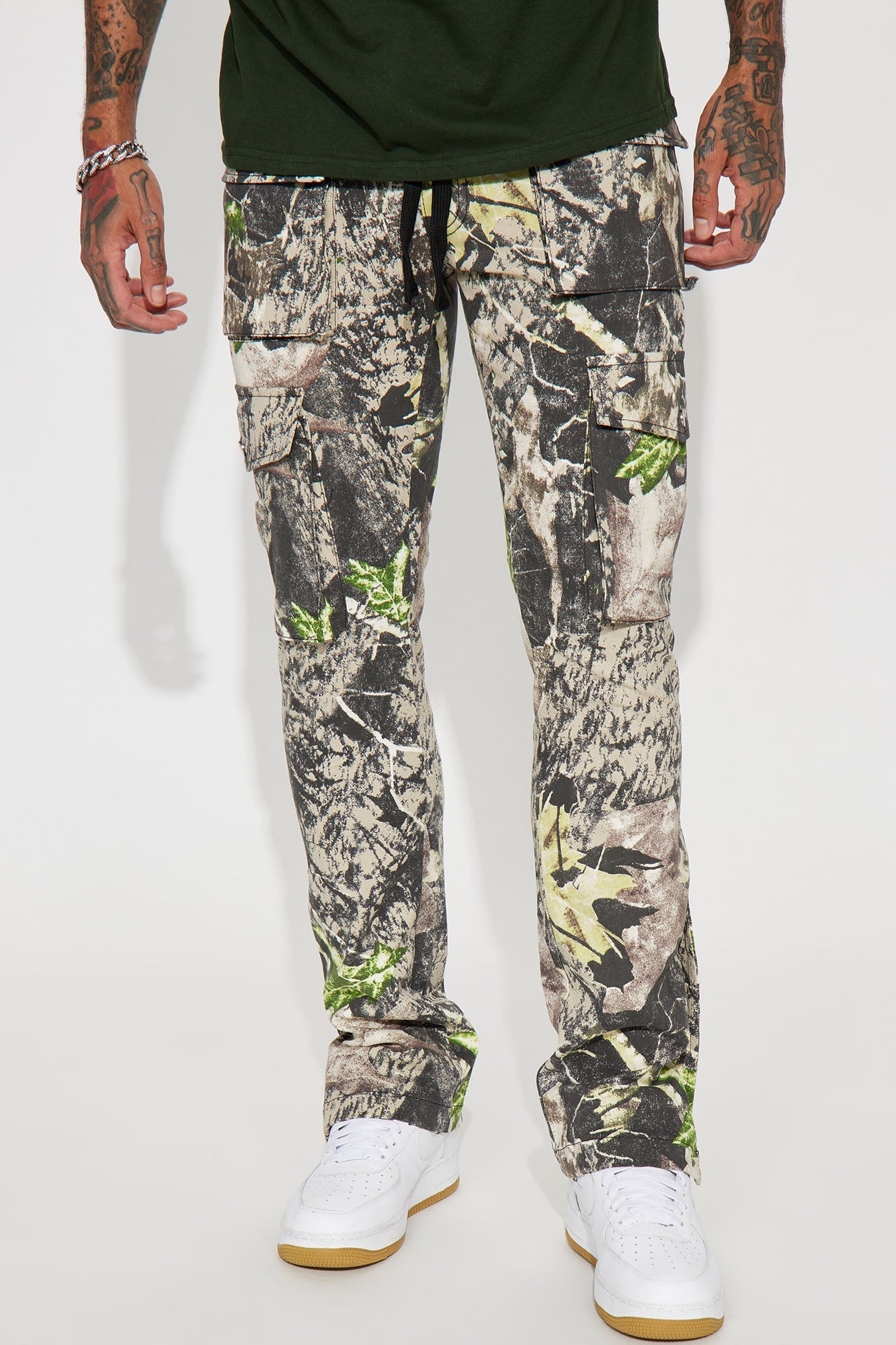 Worker Slim Cargo Pants - Green/combo