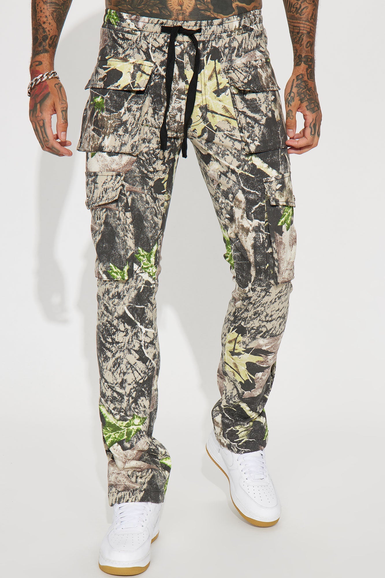Worker Slim Cargo Pants - Green/combo