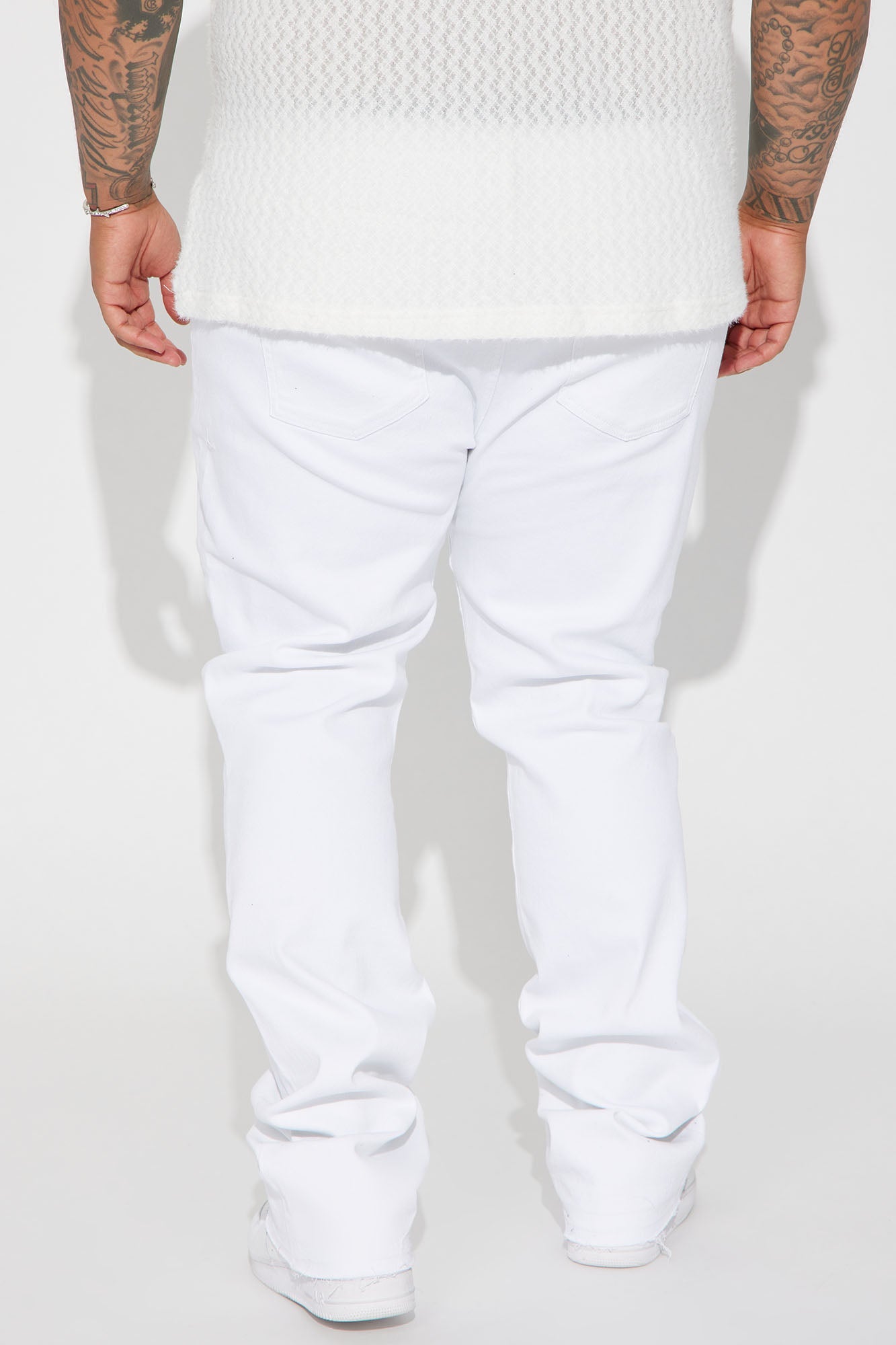 Cornell Stacked Skinny Flare Jeans - White