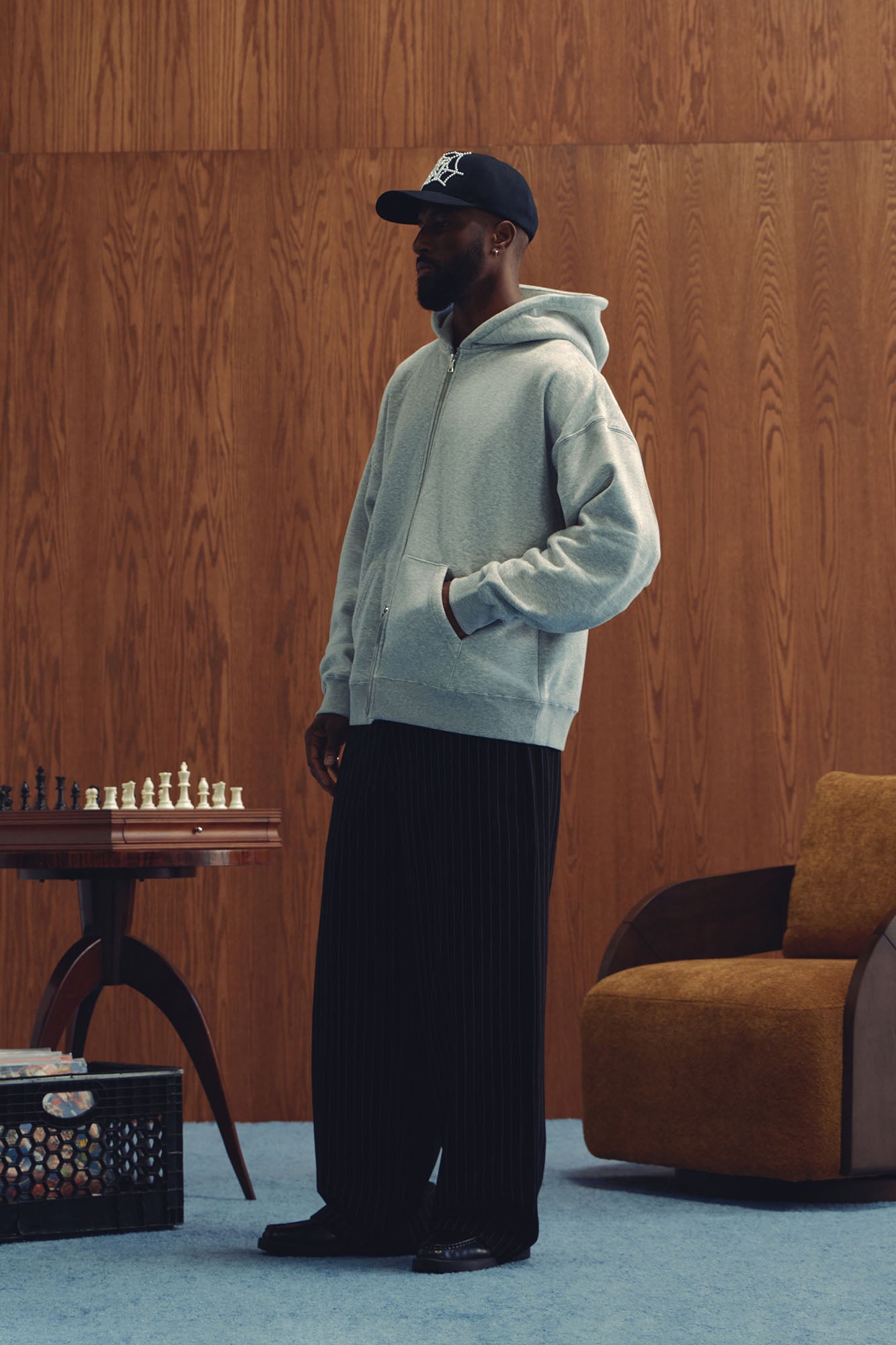Tyson Oversized Heavyweight Zip Up - Heather Grey