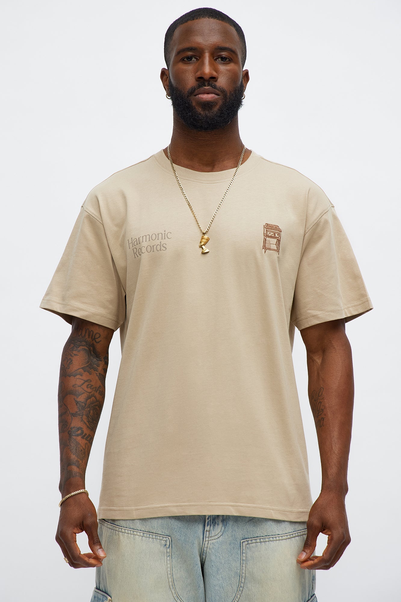 Harmonic Records Short Sleeve Tee - Sand