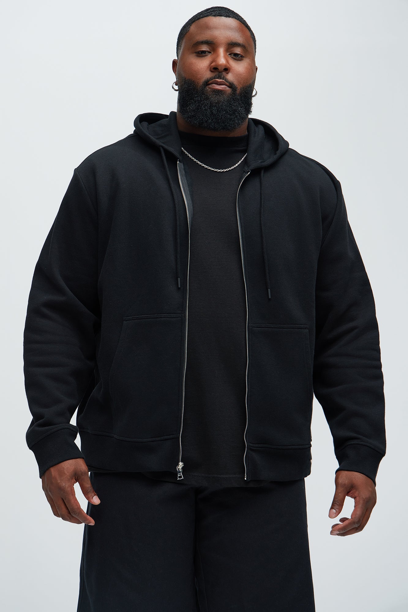 Tyson Zip Up Hoodie - Black
