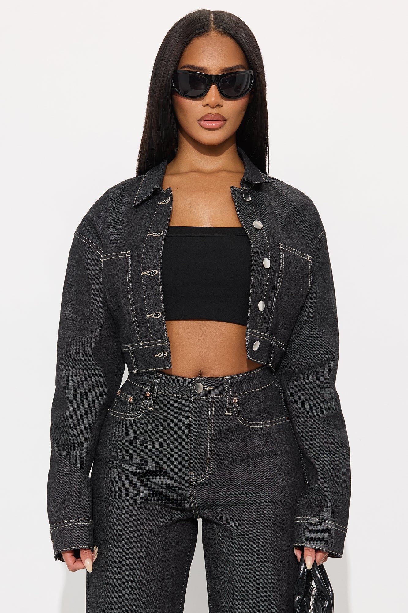 CiCi Stretch Denim Jacket - Black