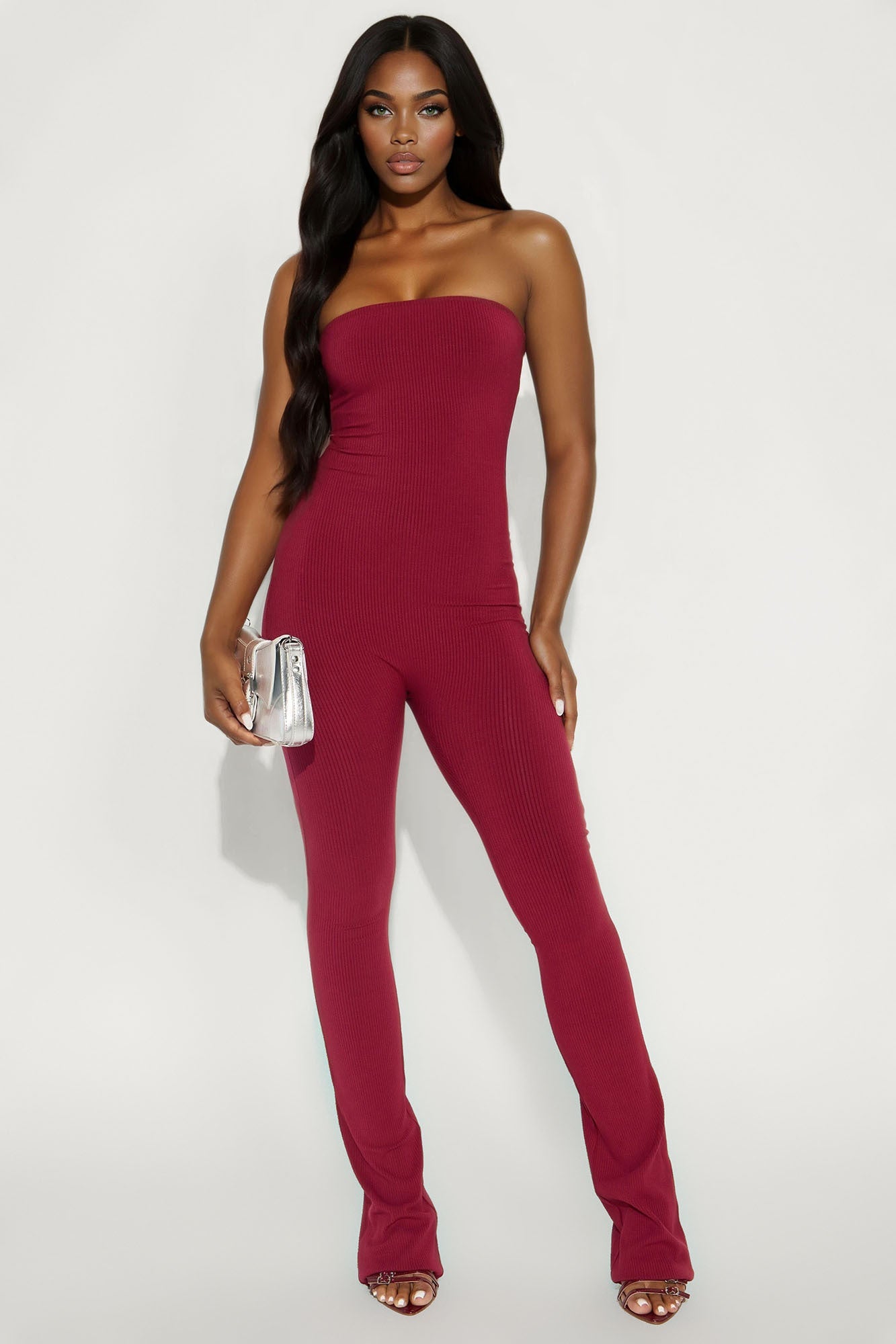 Alayna Snatched Jumpsuit - Burgundy