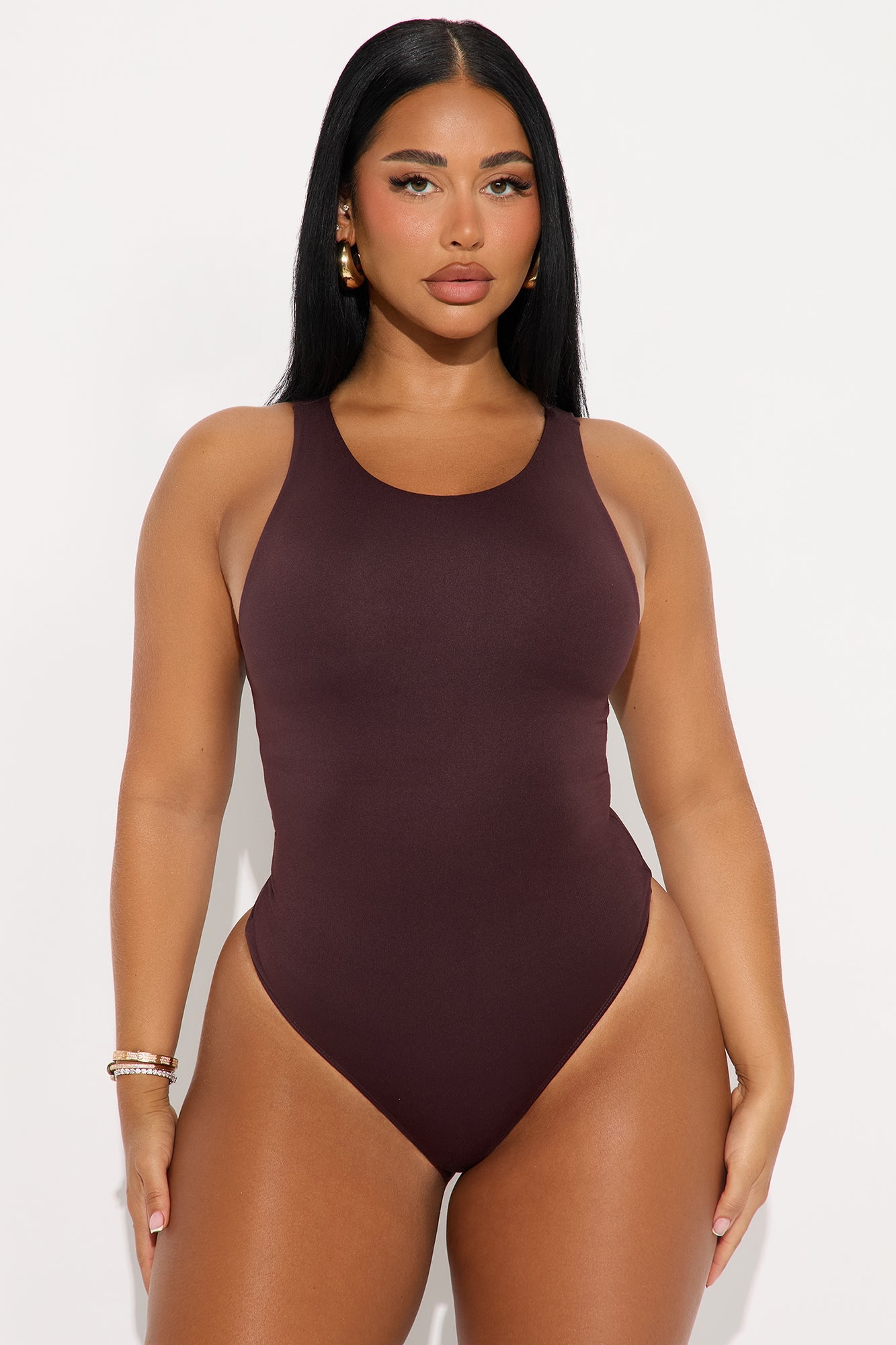 Aimee Double Lined Bodysuit - Chocolate