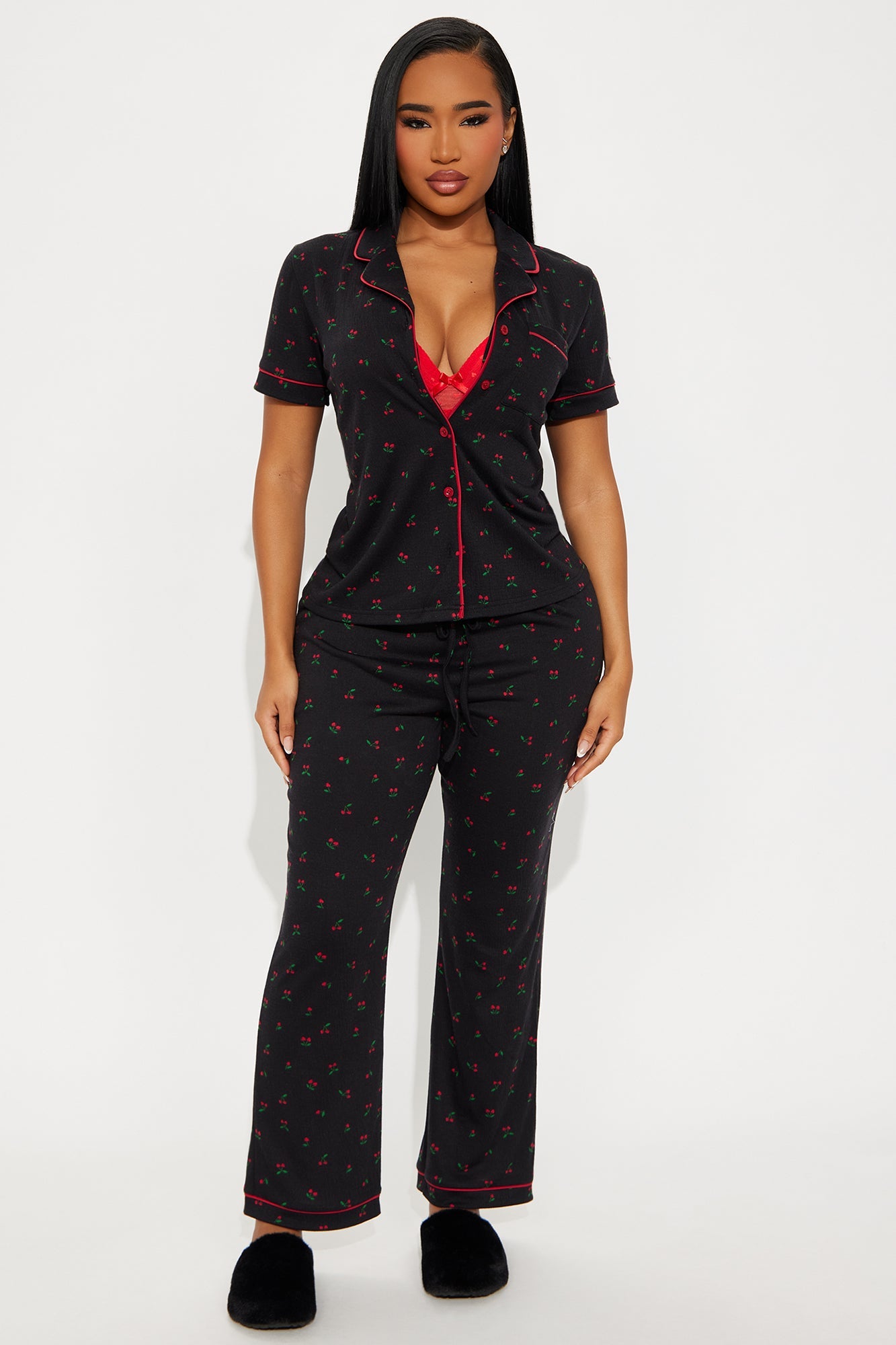Cherry Cutie PJ Pant Set - Black/combo