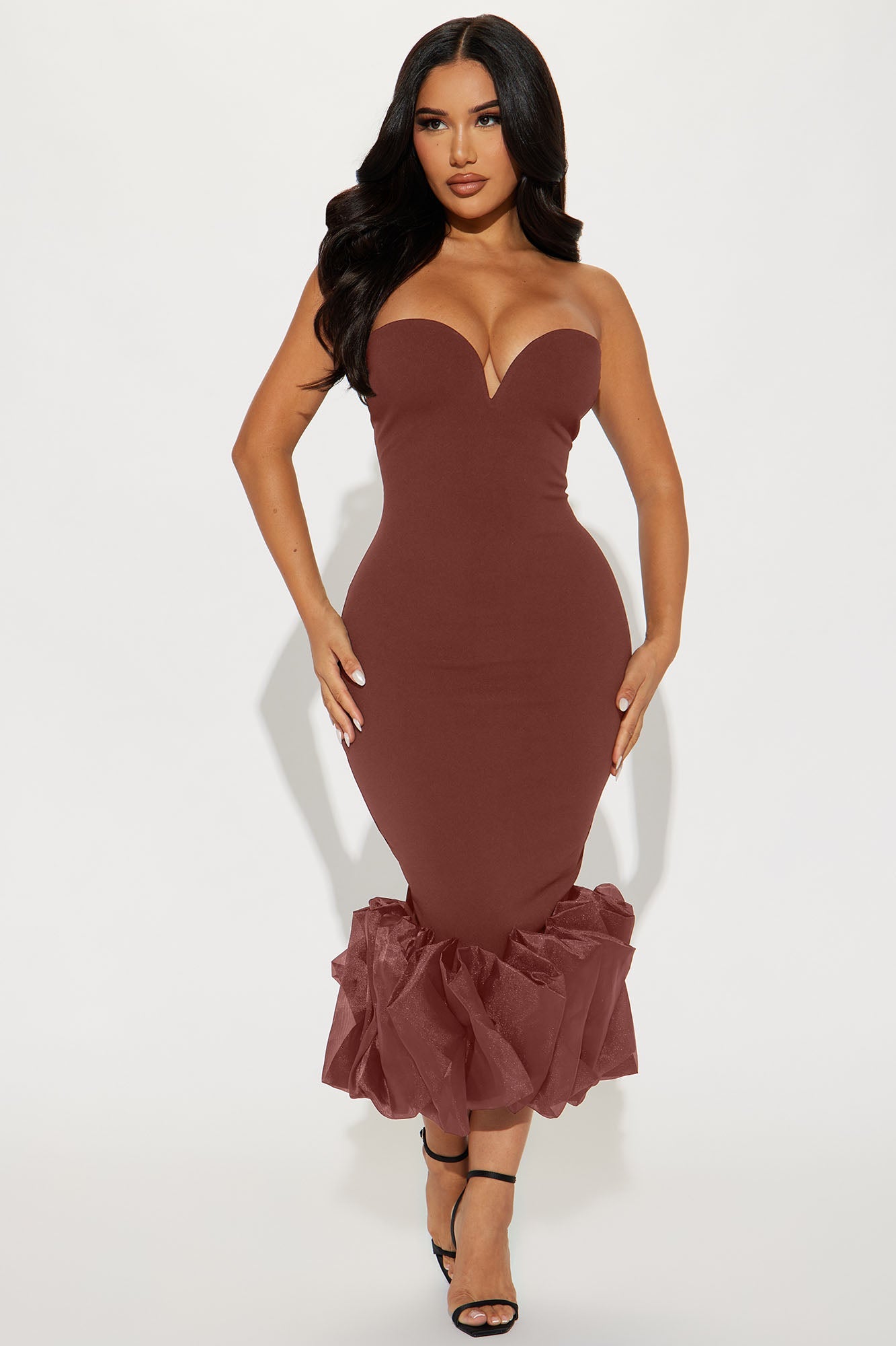 Monte Carlo Nights Midi Dress - Chocolate