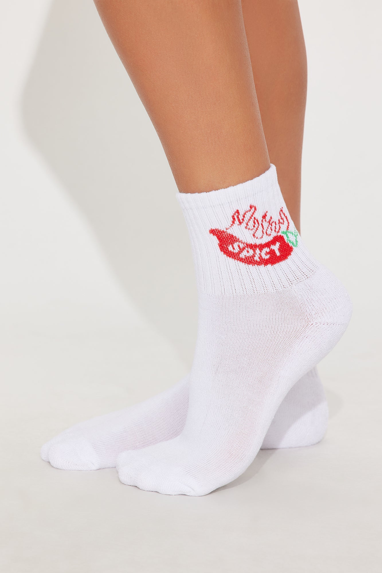 A Bit Spicy Socks - White/combo