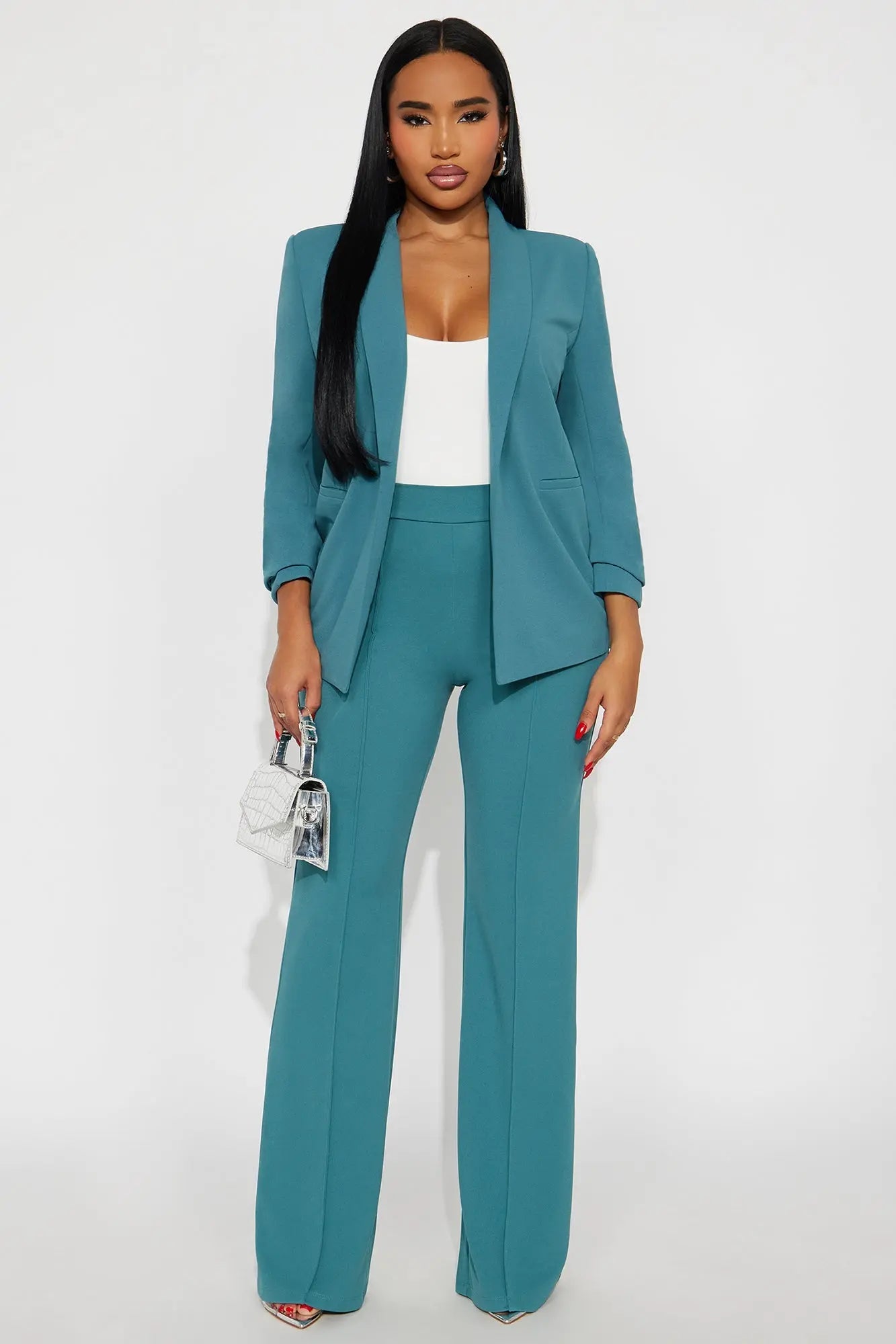 Victoria High Waisted Dress Pants - Jade