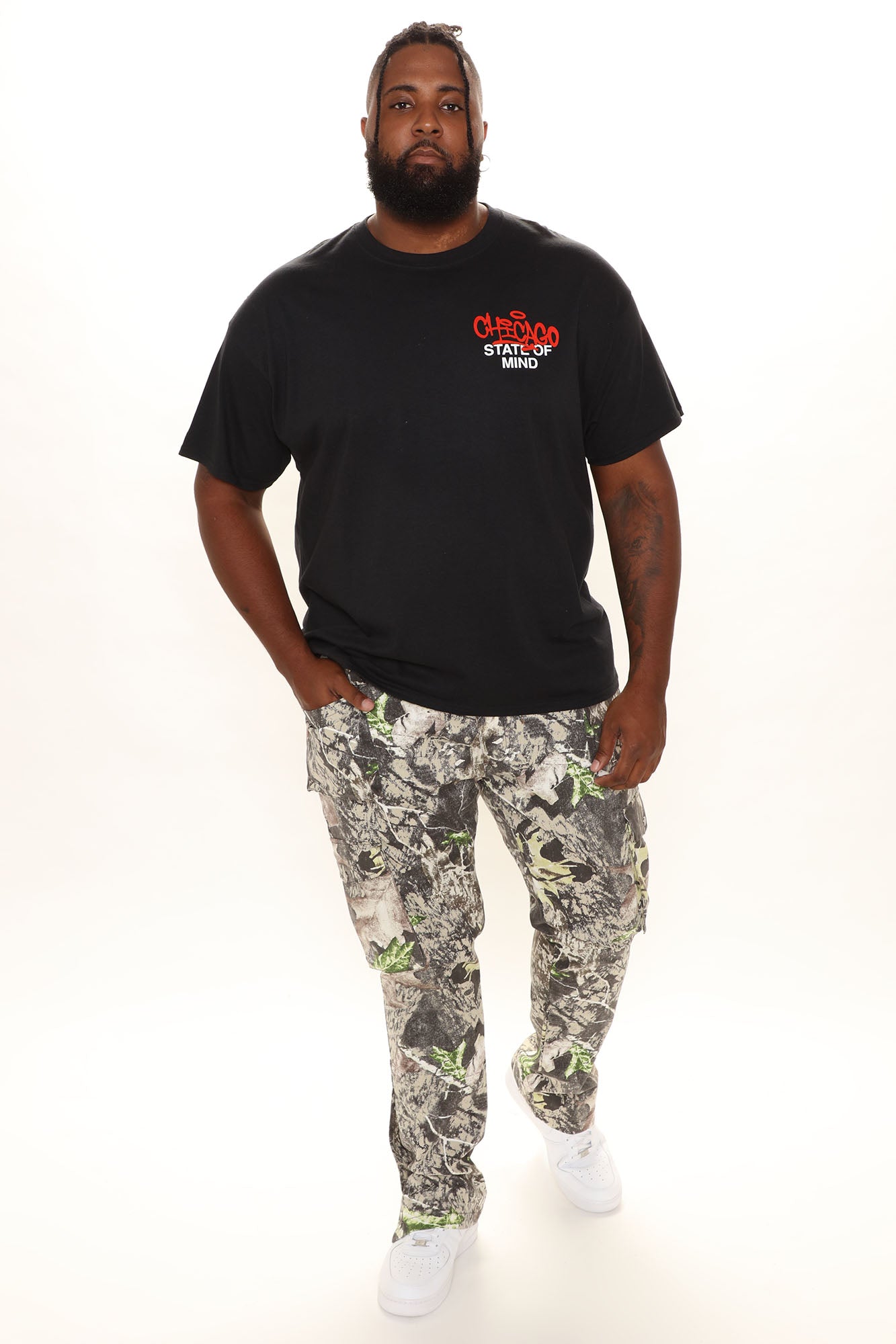 Worker Slim Cargo Pants - Green/combo