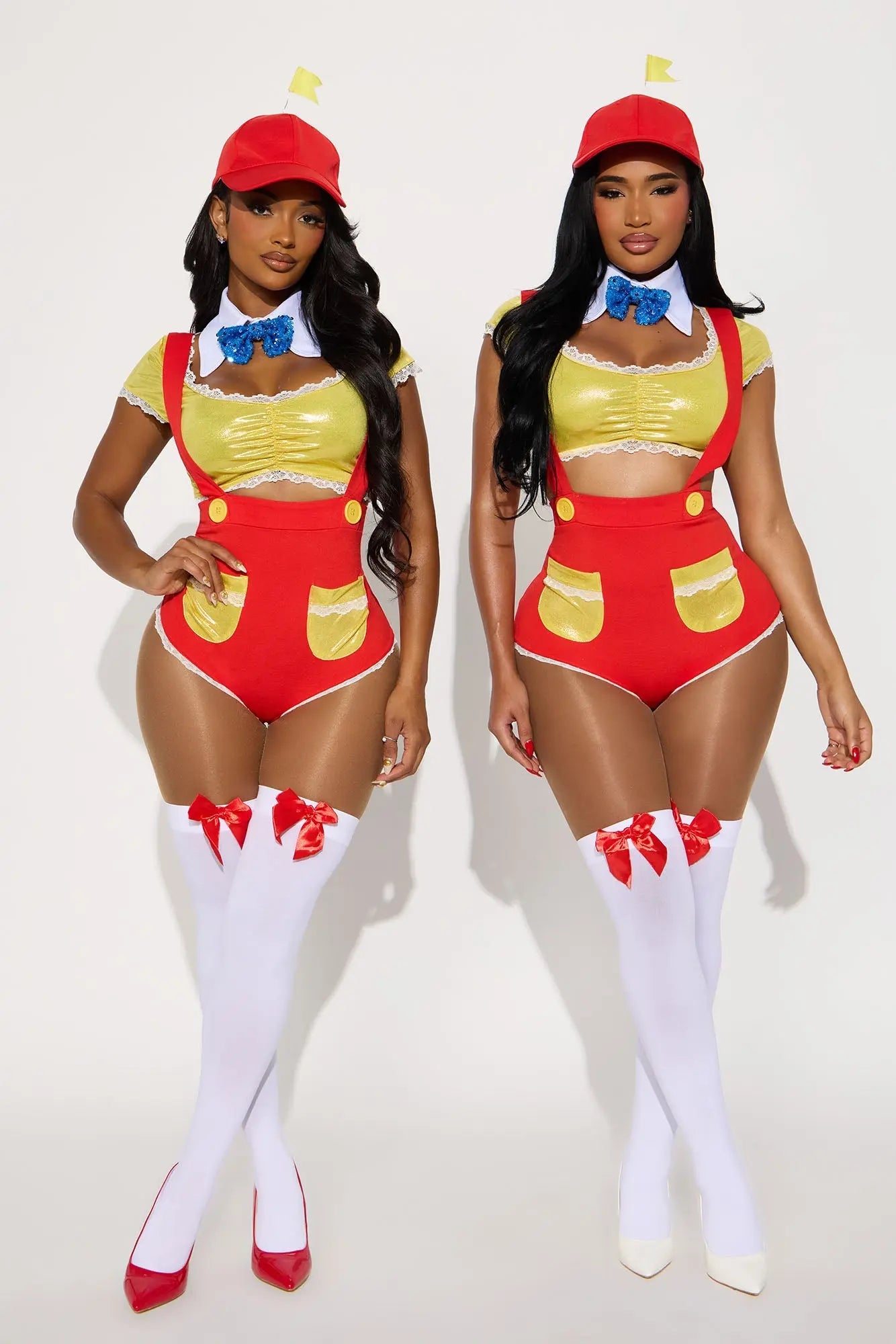 Tweedle Trouble Women's 5 Piece Costume Set - Red/combo