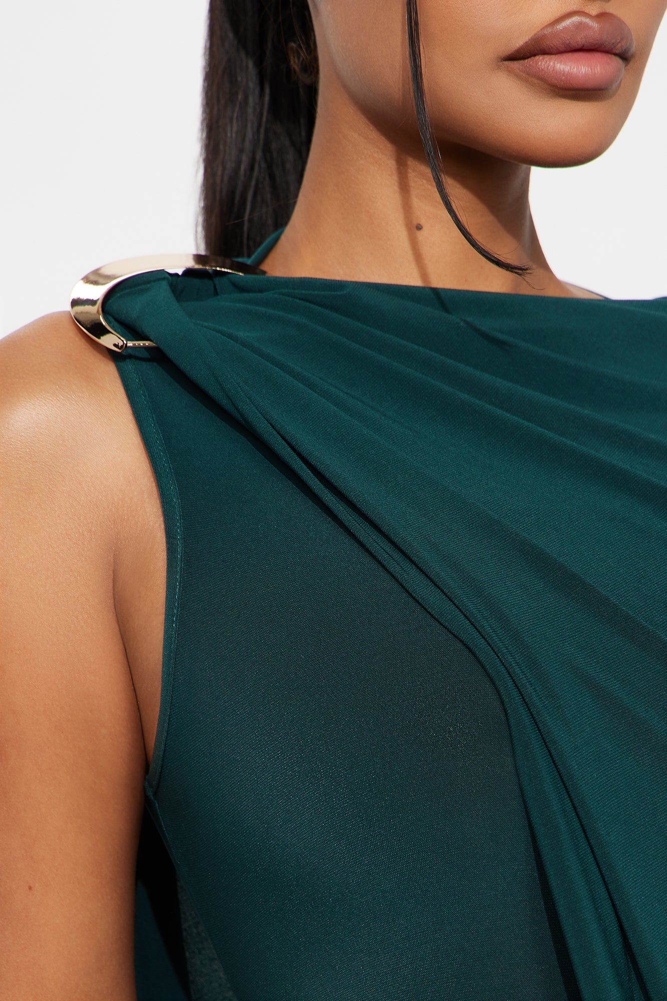 Keep In Mind Cape Maxi Dress - Hunter