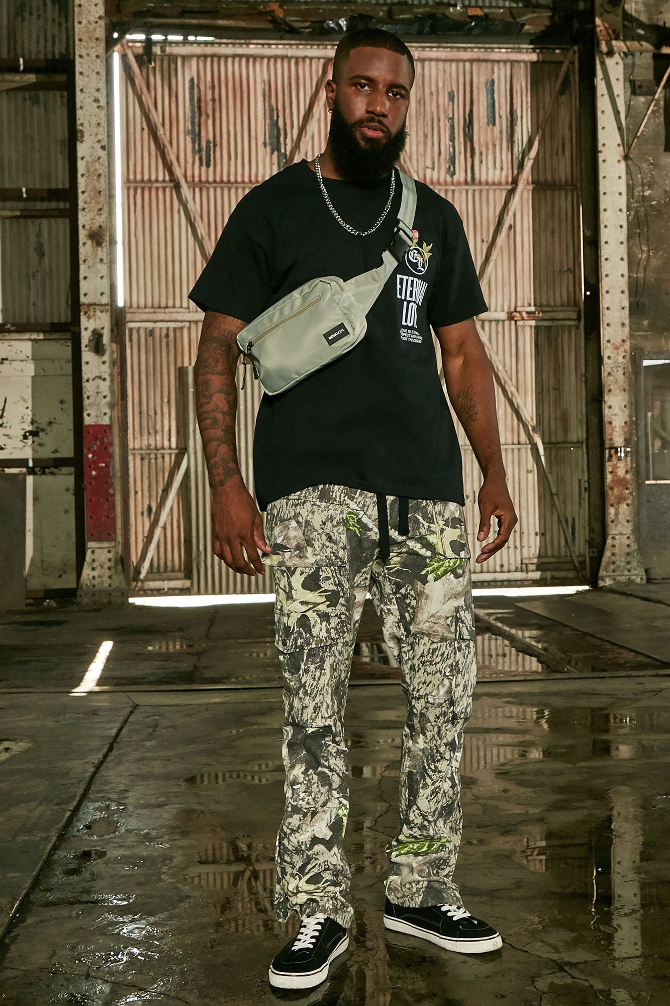 Worker Slim Cargo Pants - Green/combo