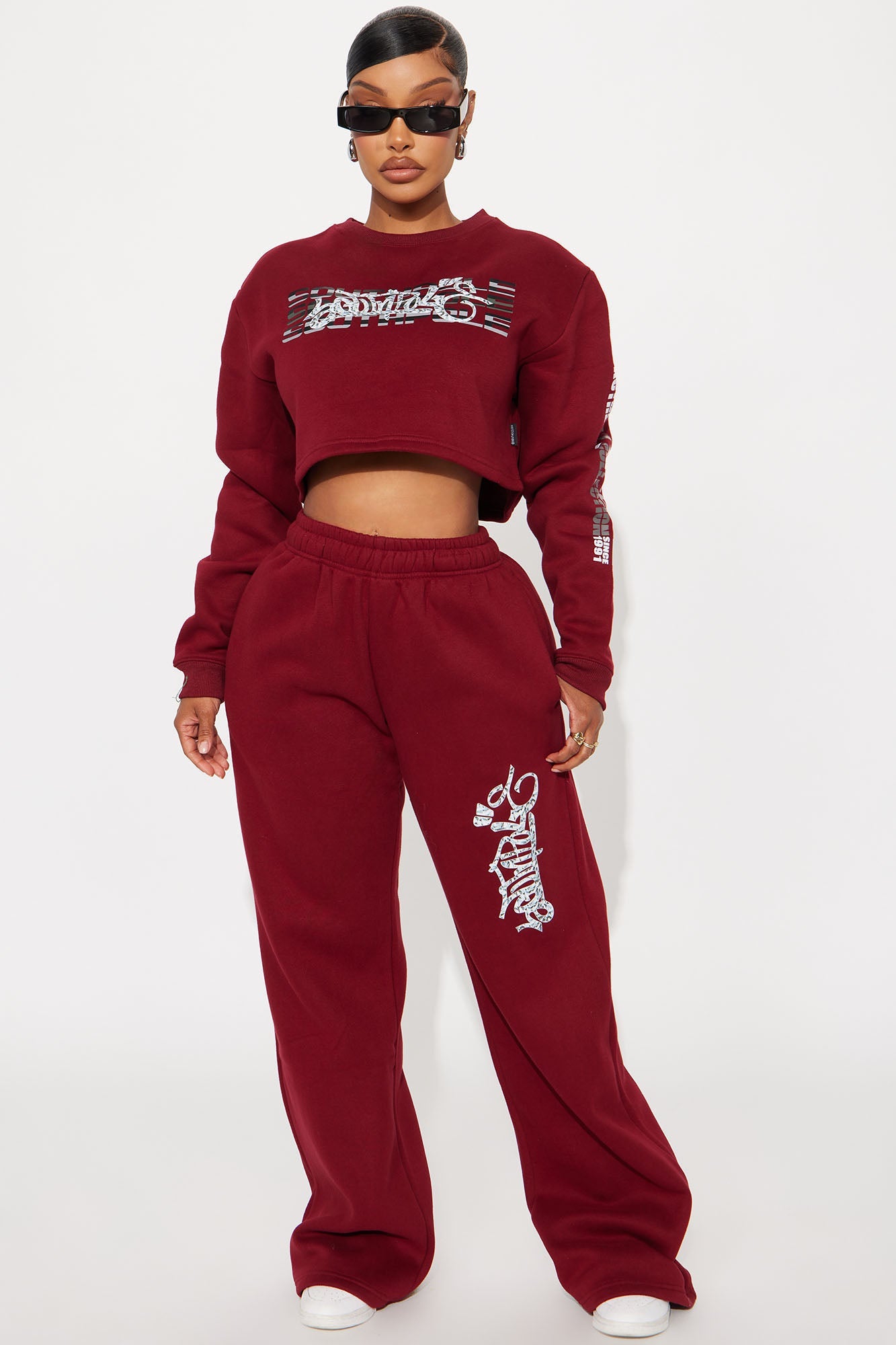 Southpole Signature Wide Leg Pant - Red