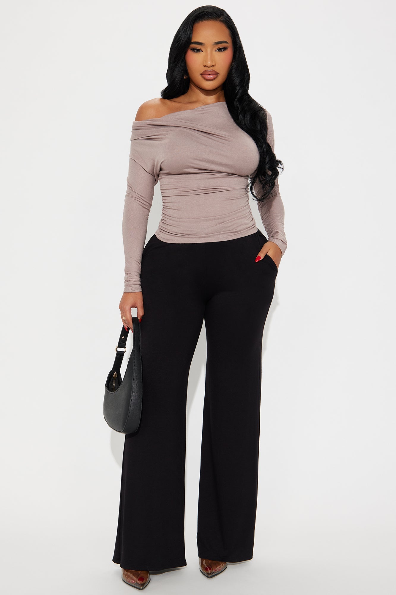 Samaria Easy Jersey Wide Leg Pant 32 - Black