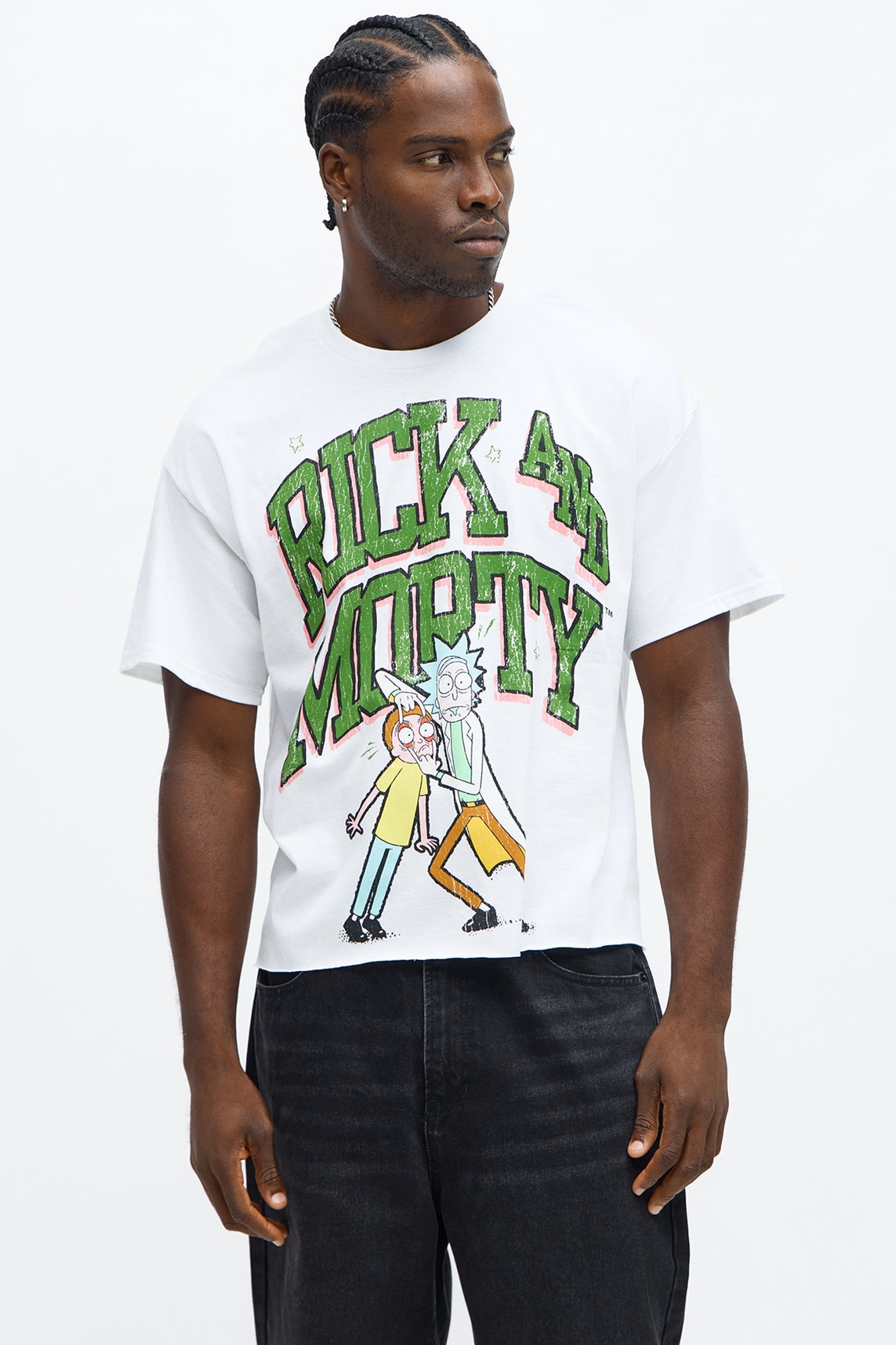 Rick And Morty Vision Oversized Short Sleeve Tee - White