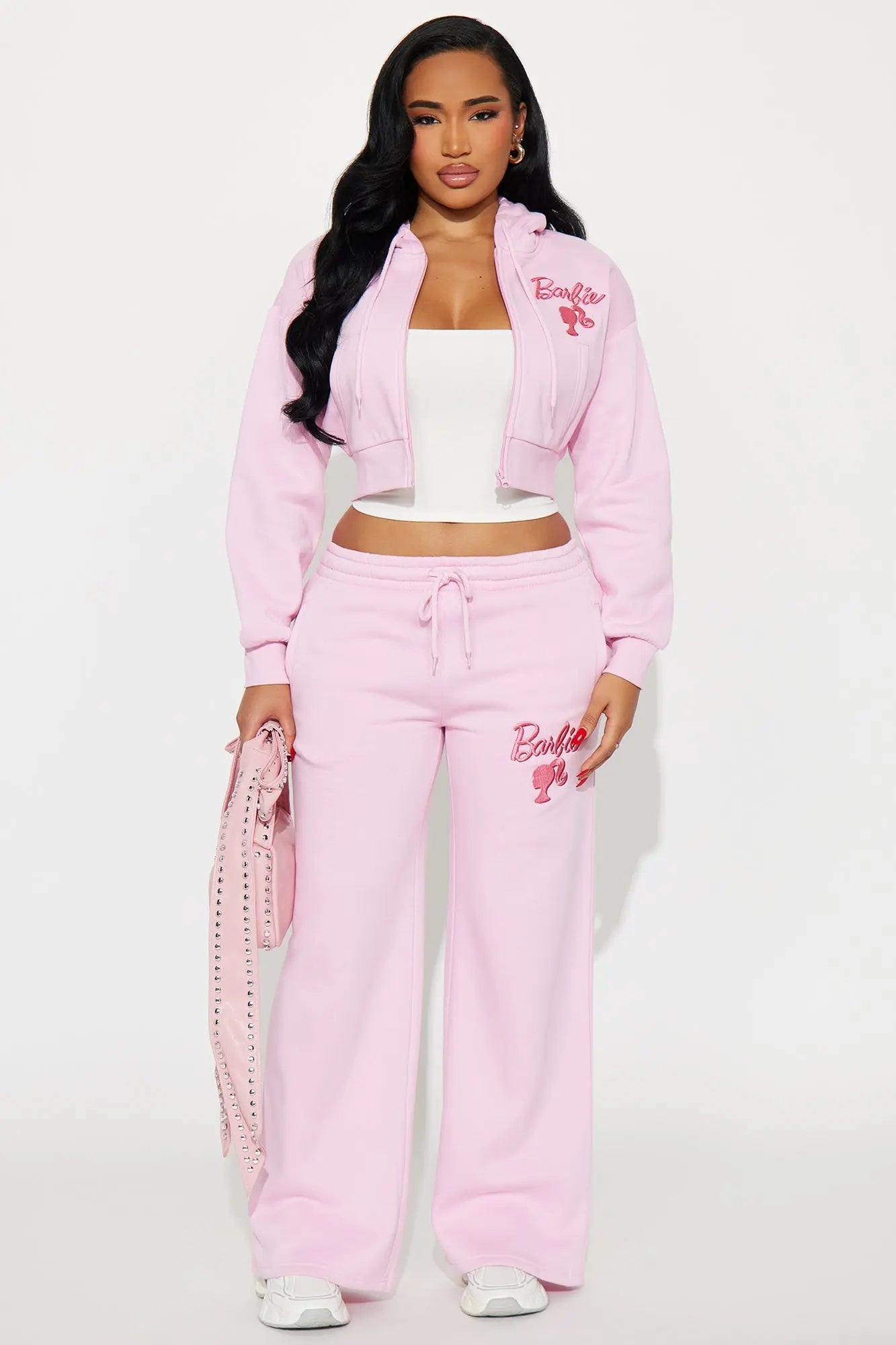 I Feel Fantastic Barbie Fleece Pants - Light Pink