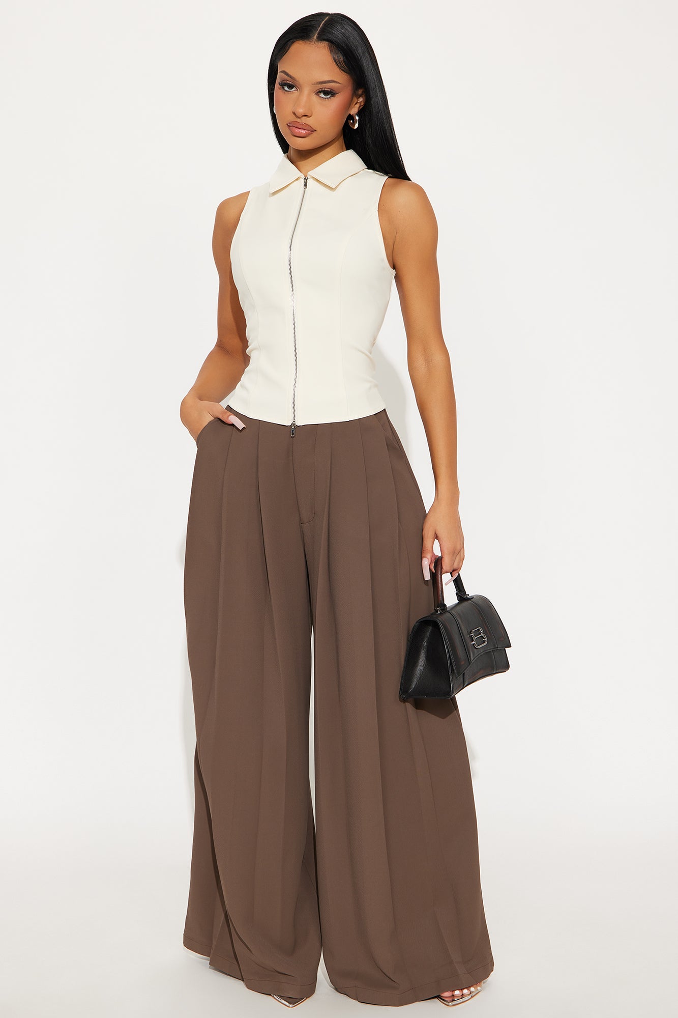 Blaire Wide Leg Trouser - Olive