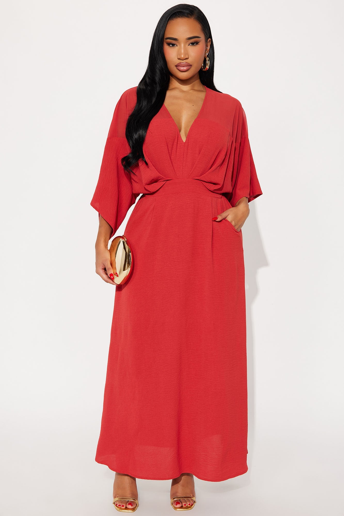 Tove Long Sleeve Maxi Dress - Rust