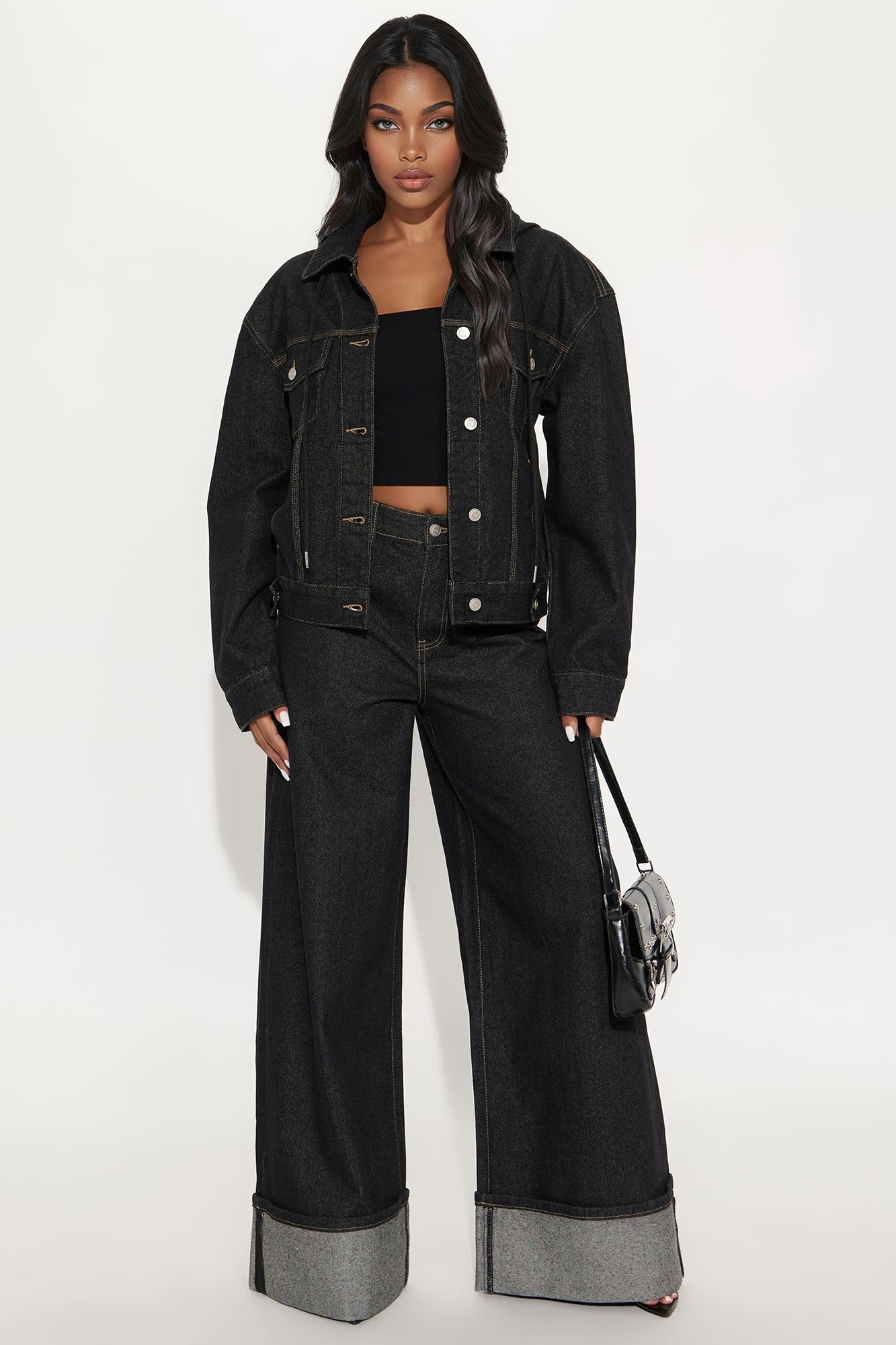 Sooner Or Later Hooded Trucker Jacket - Dark Denim