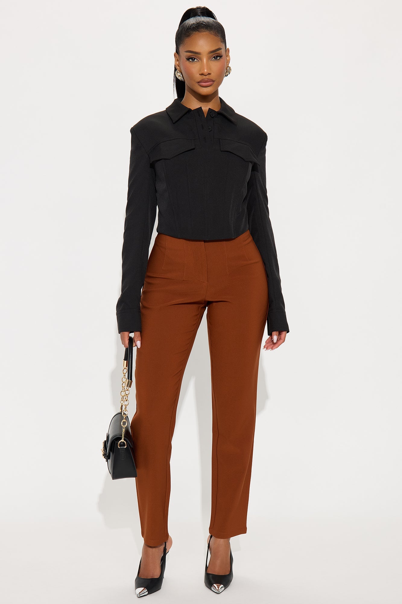 Power Play Skinny Trouser Pant 29″ - Cognac