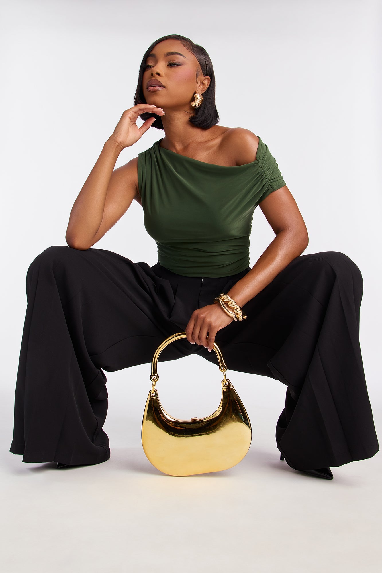 Blaire Wide Leg Trouser - Black