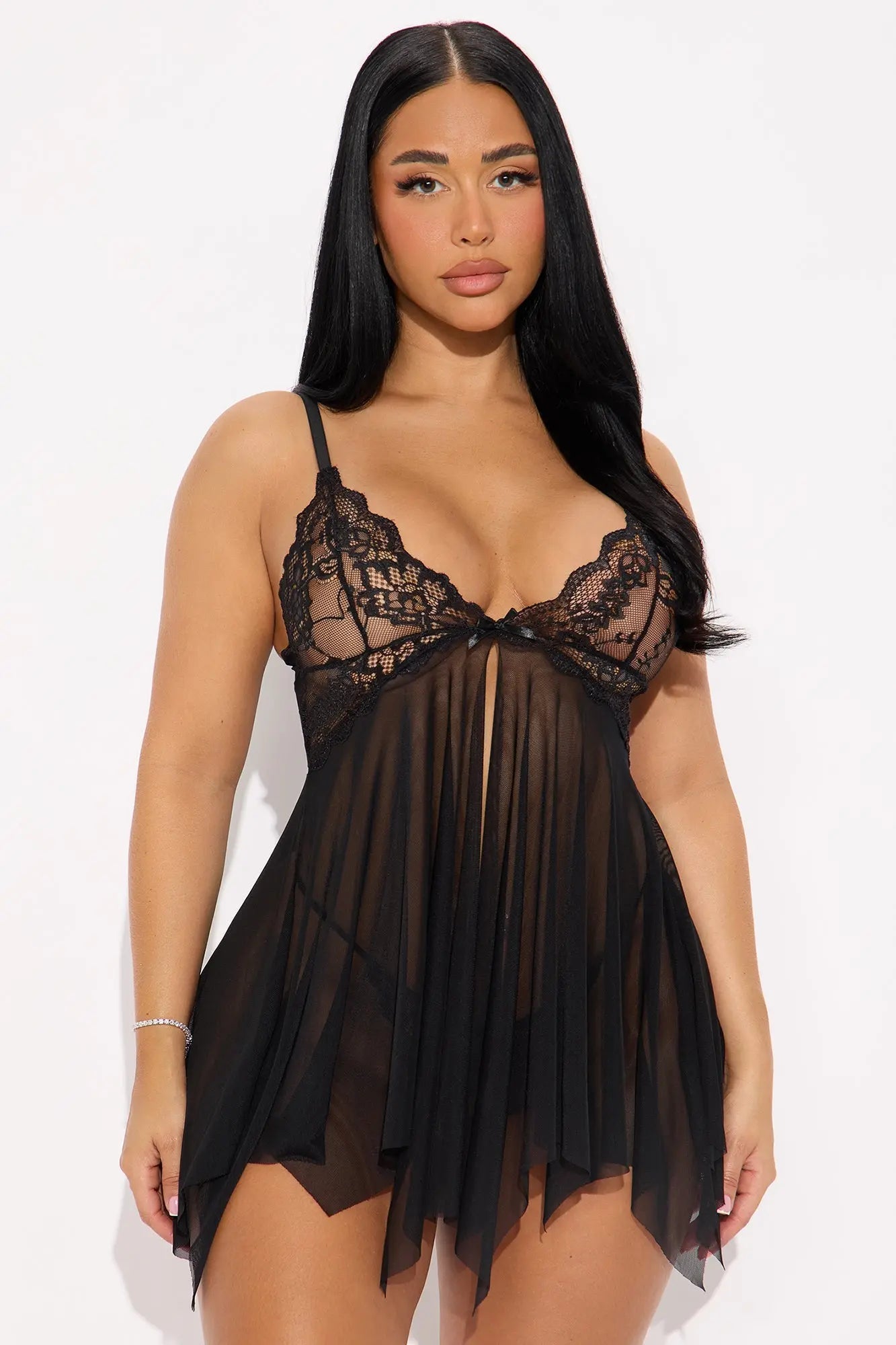 Tired Of Teasing Flyaway Babydoll - Black