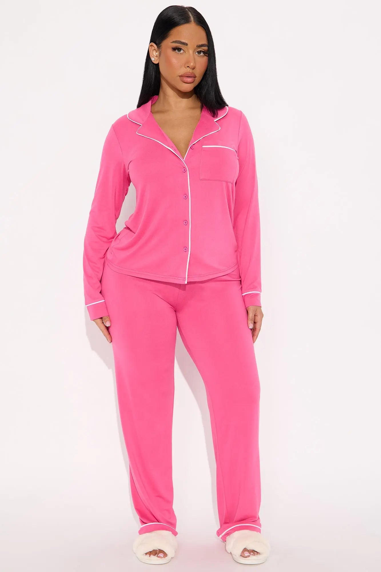 In The Morning PJ Pant Set - Hot Pink