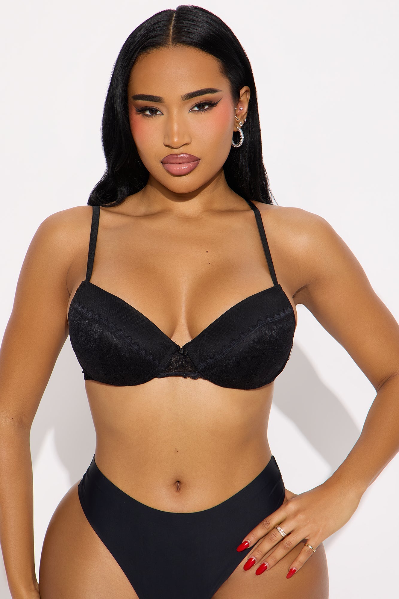 Handle With Care Push Up Demi Bra - Black