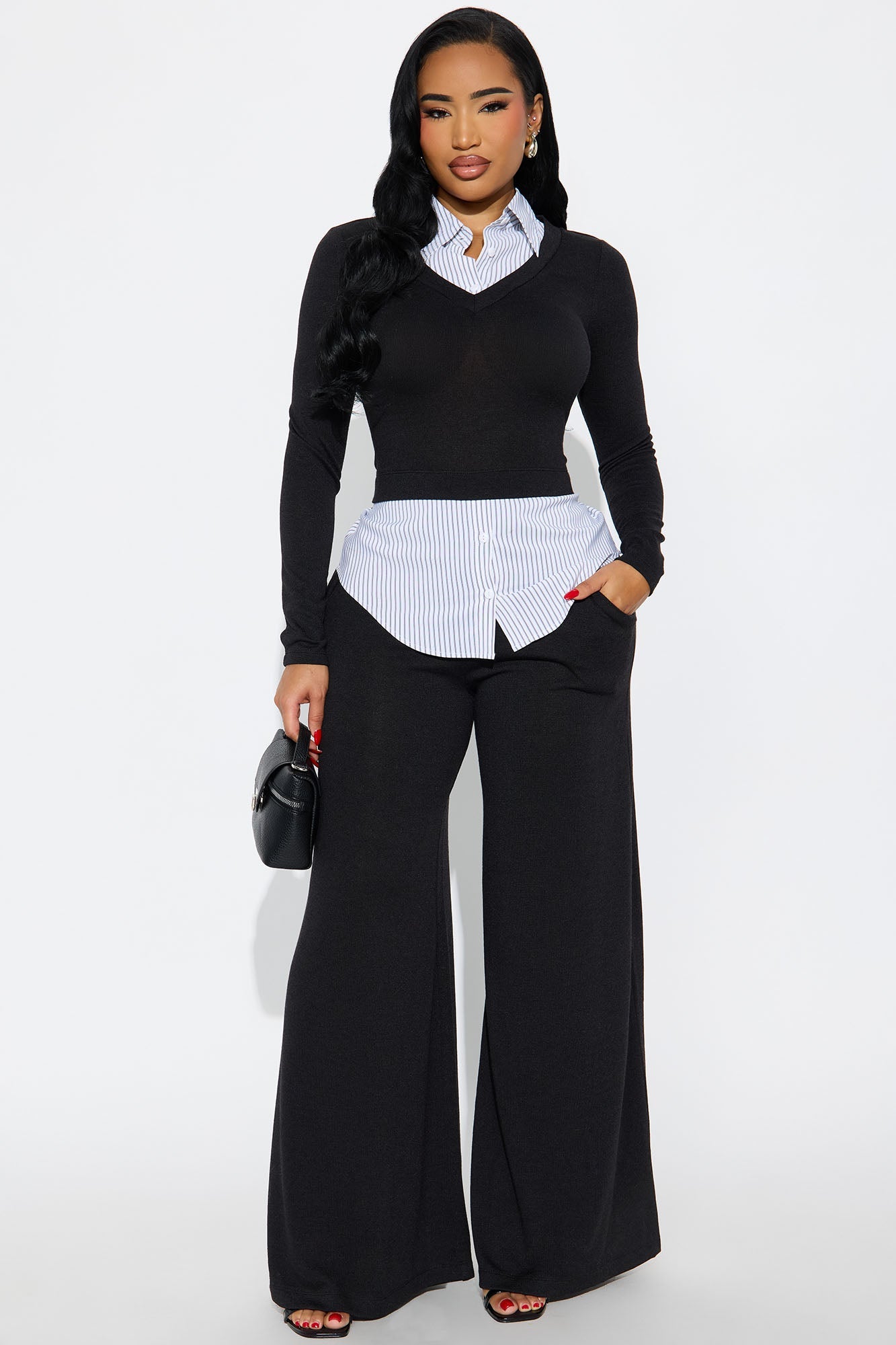 Two Steps Ahead Pant Set - Black