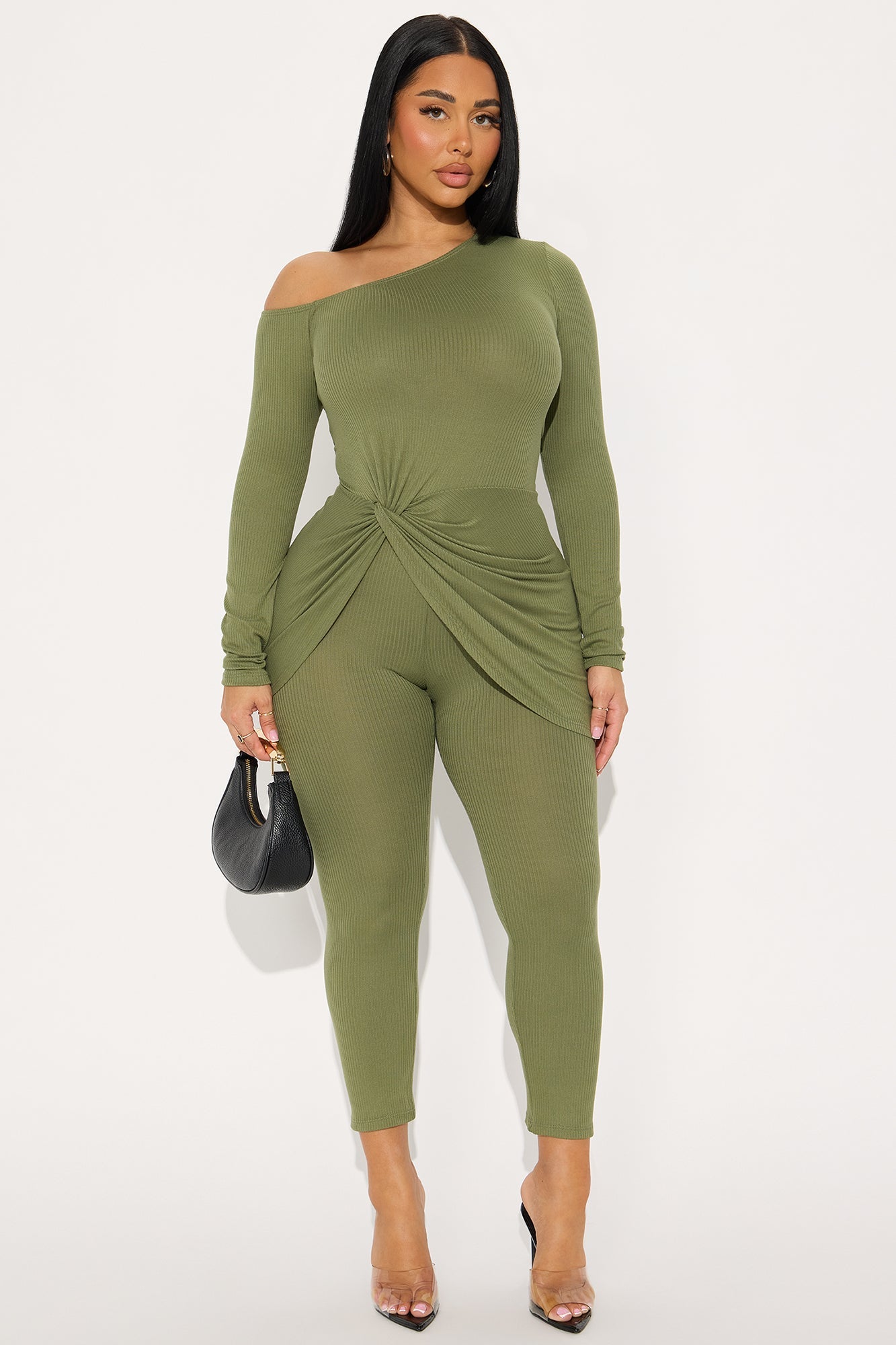 Carry My Purse Leggings Pant Set - Sage