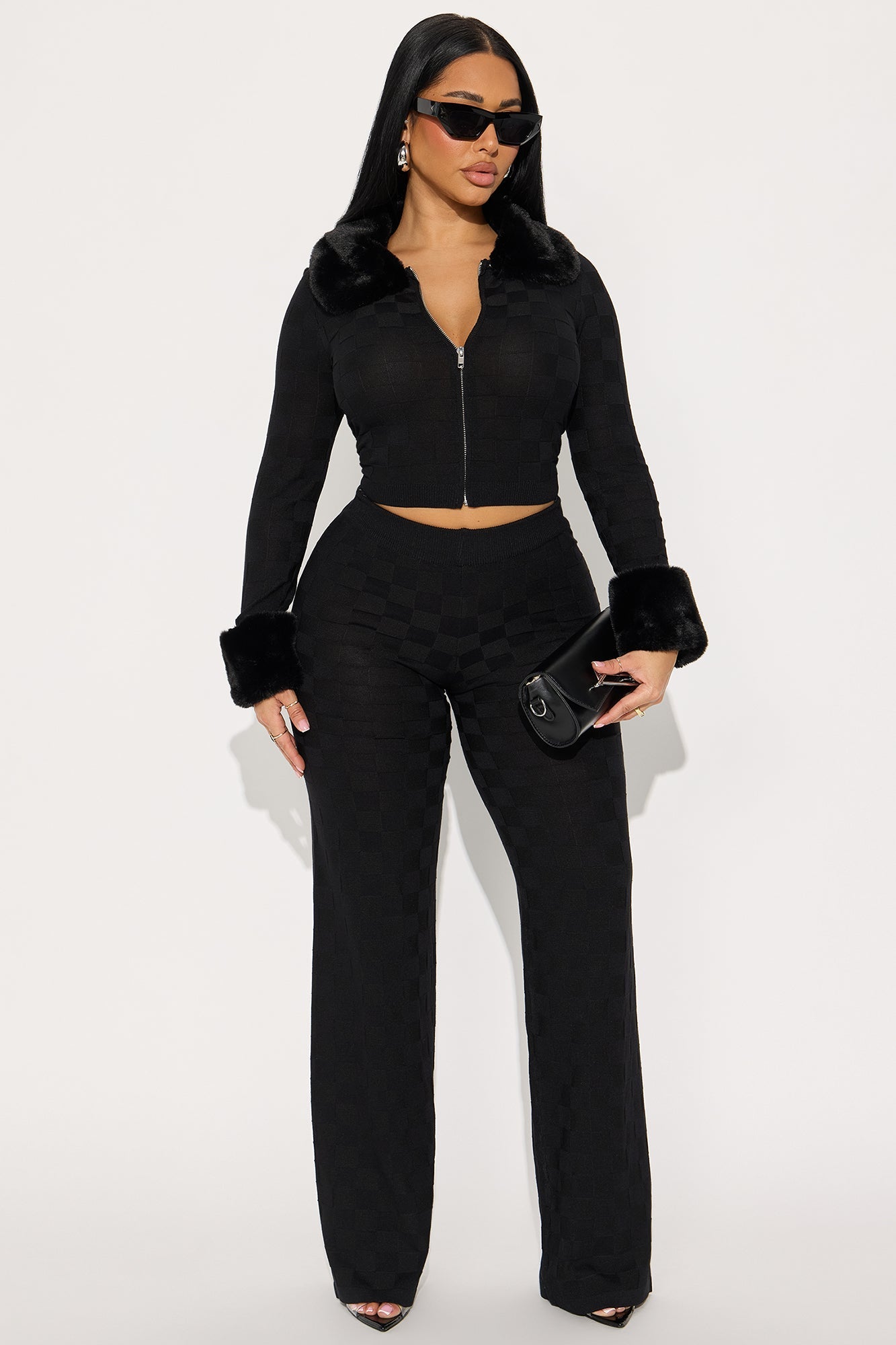 Cuffing Season Sweater Pant Set - Black