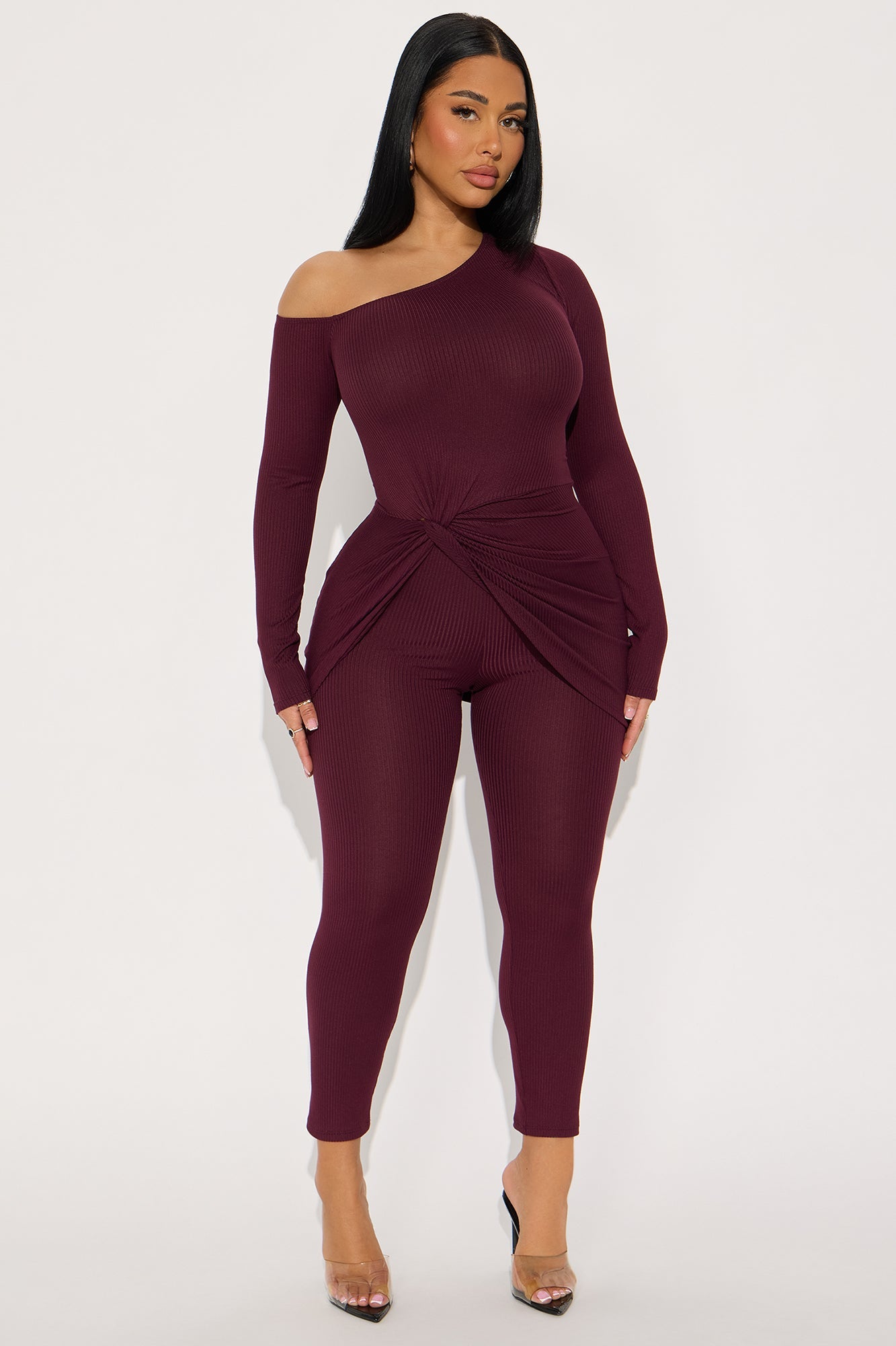 Carry My Purse Leggings Pant Set - Burgundy