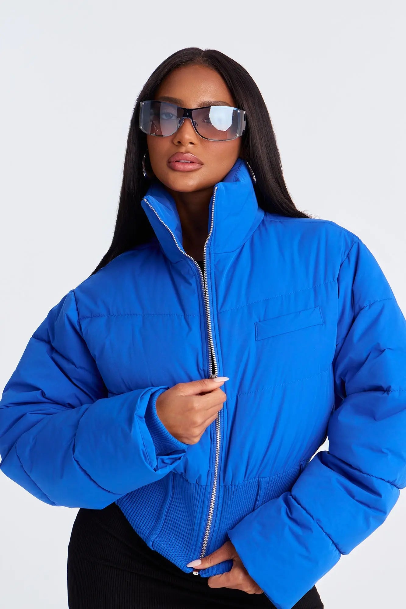 Cold Serve Corset Puffer Jacket - Royal