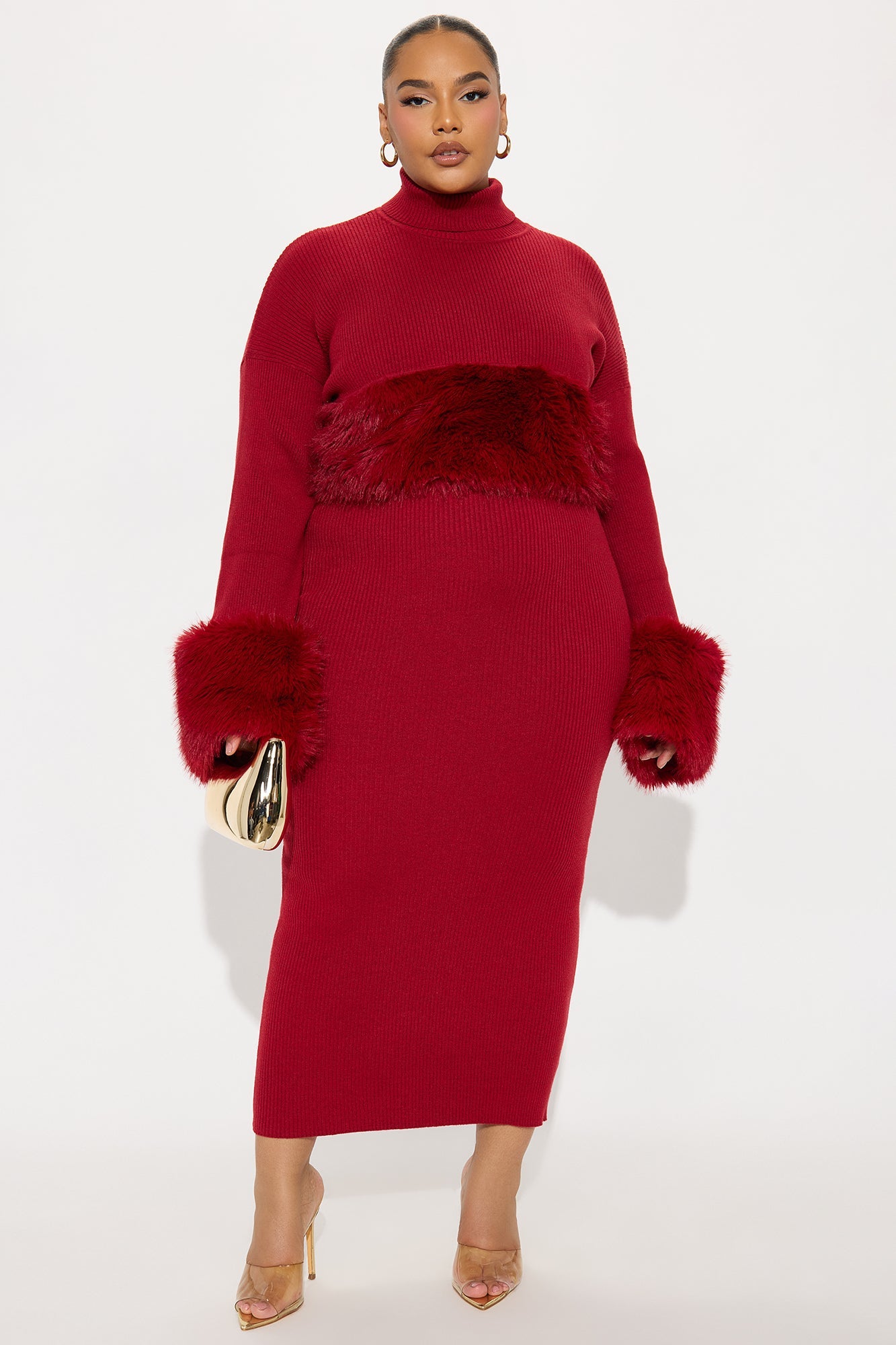 On The Town Maxi Dress Set - DarkRed