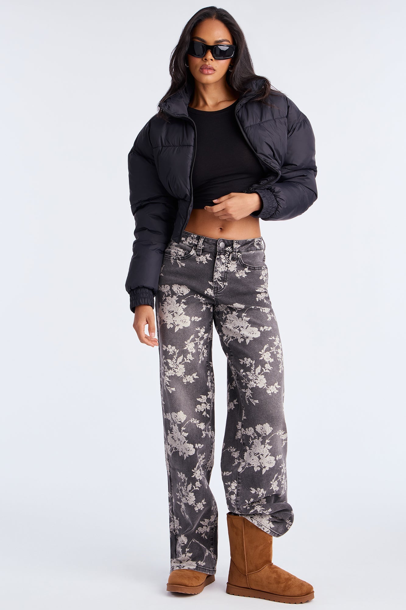 Janet Corset Puffer Jacket - Black