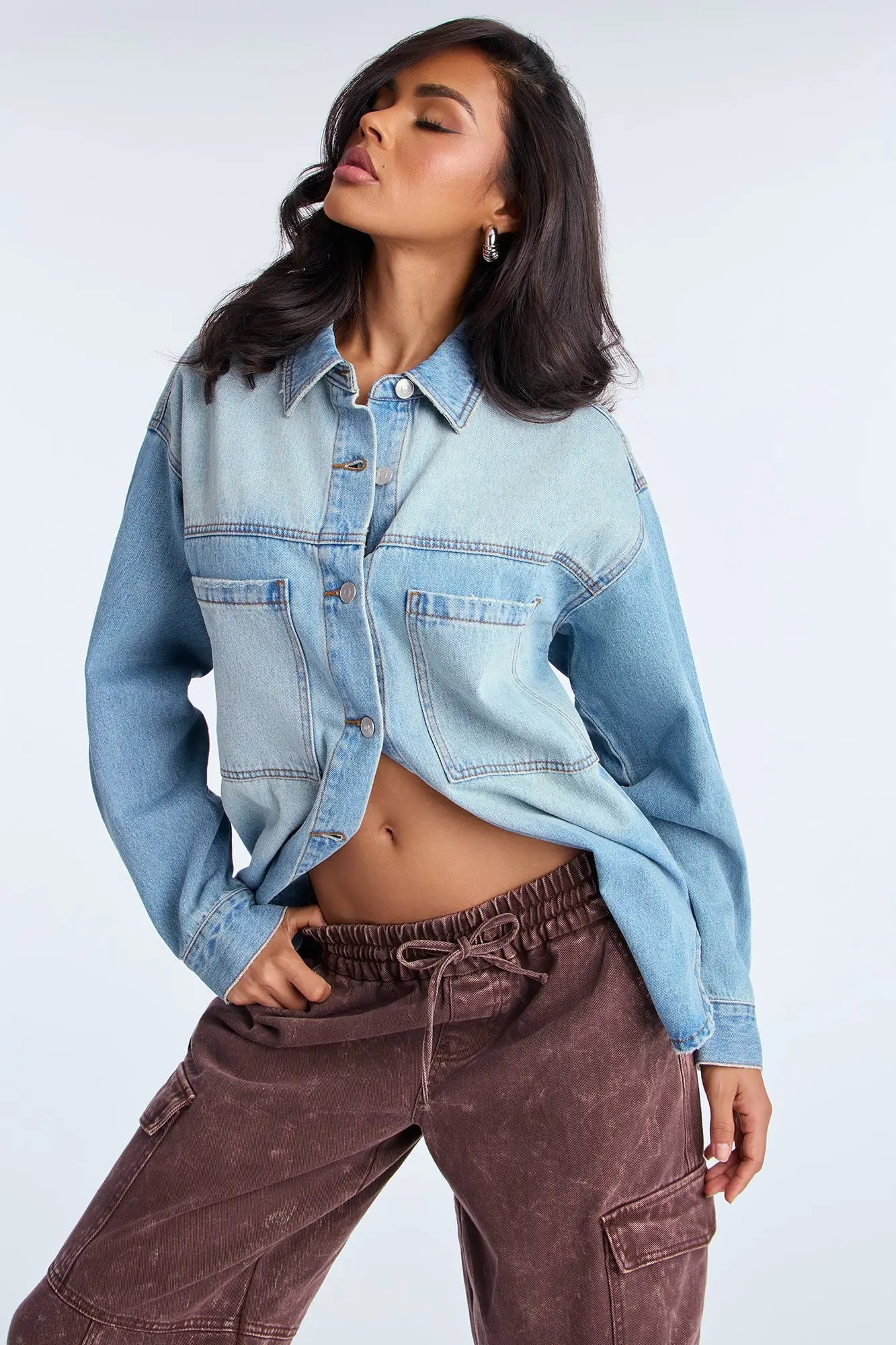 In Your Dreams Denim Shacket - Vintage Wash