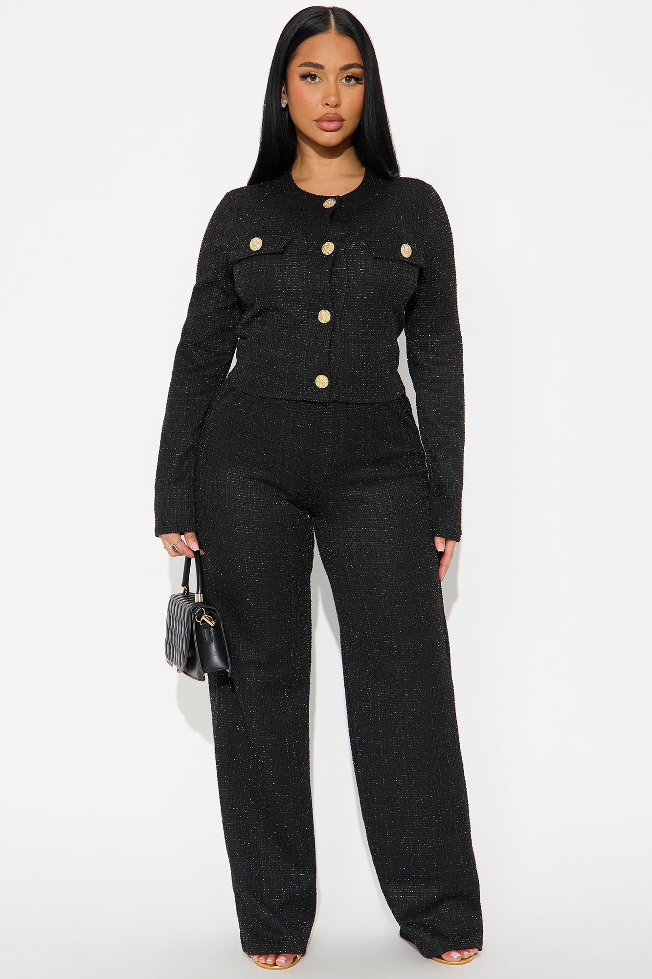 Emerson Tweed Pant Set - Black