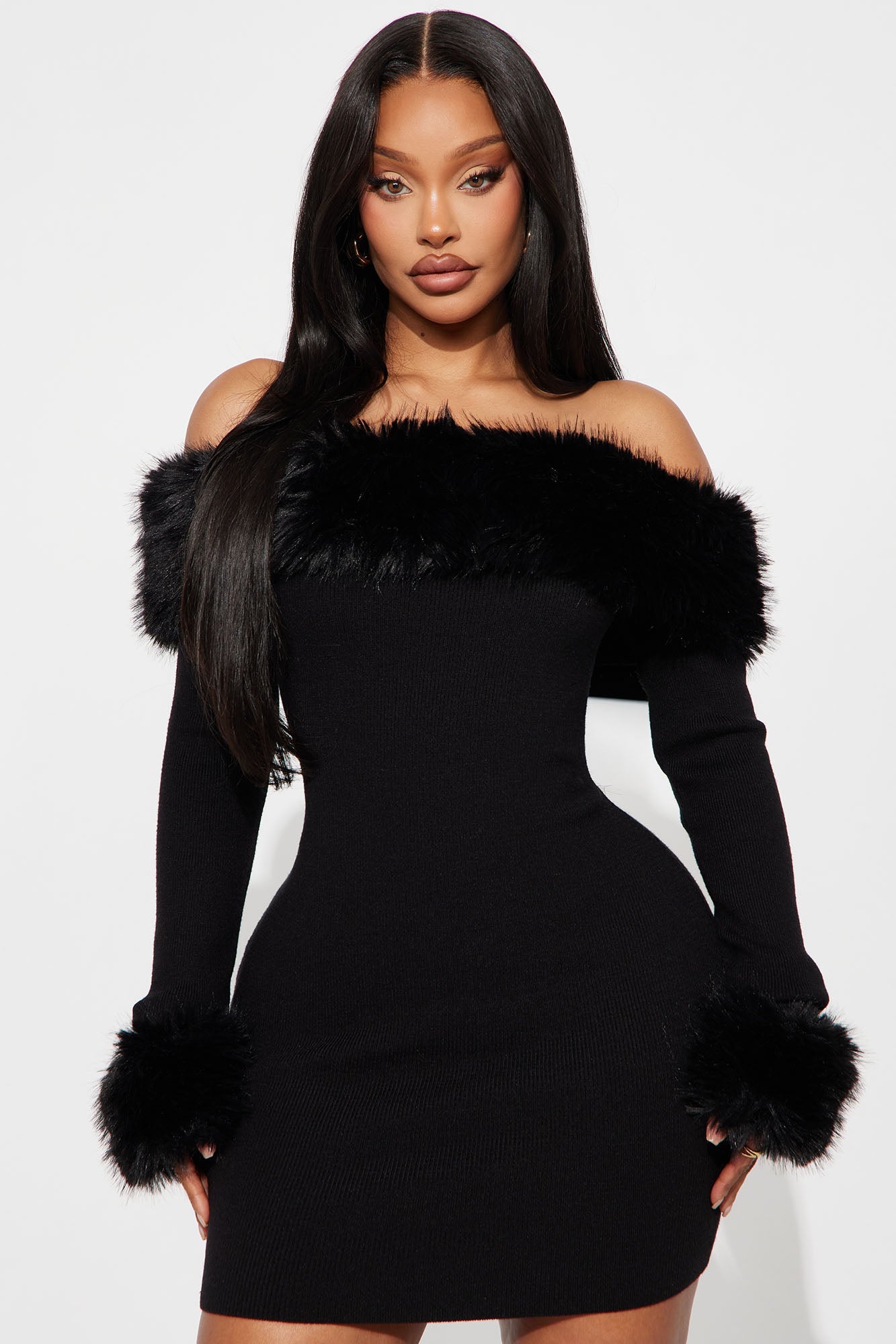 Tall So Purrfect Sweater Mini Dress - Black